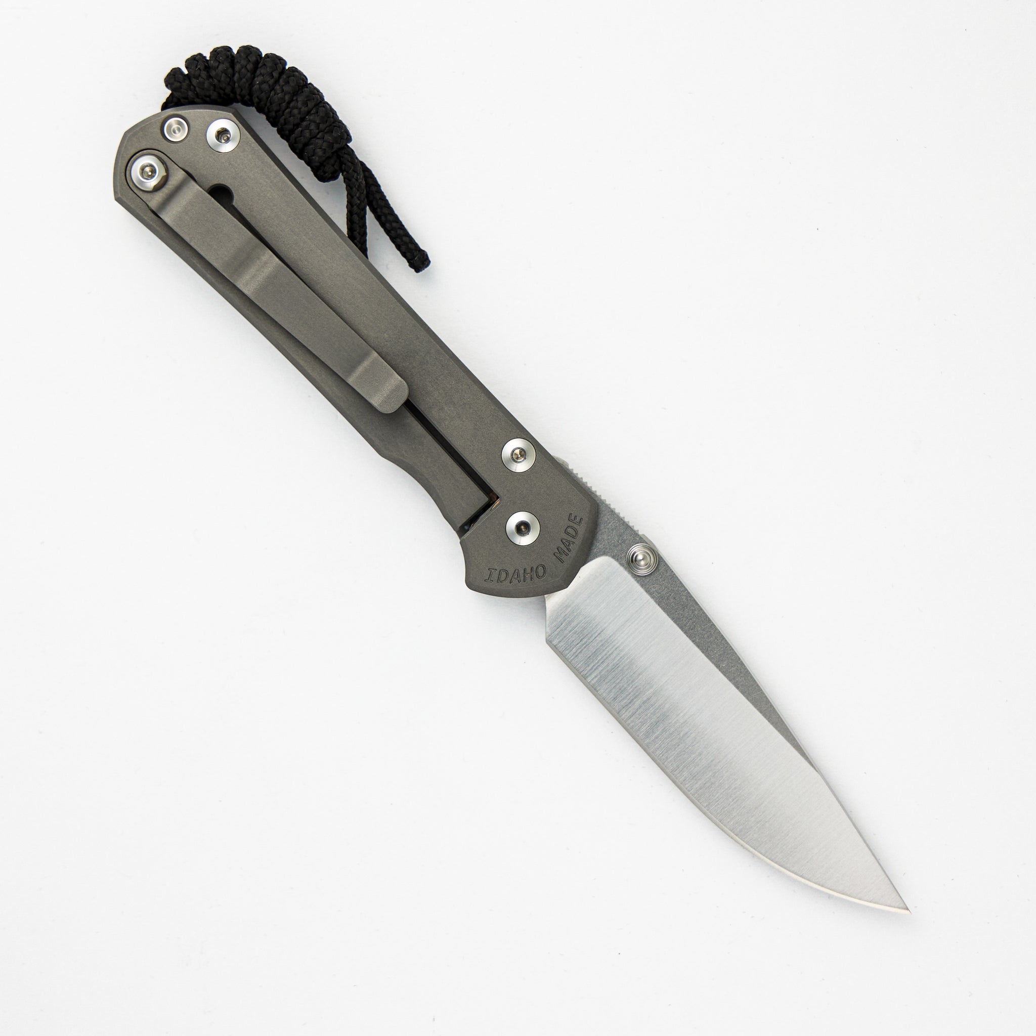 Chris Reeve Small Sebenza 31 - Polished Drop Point CPM MagnaCut Blade - Glass Blasted - Silver Double Thumb Lugs