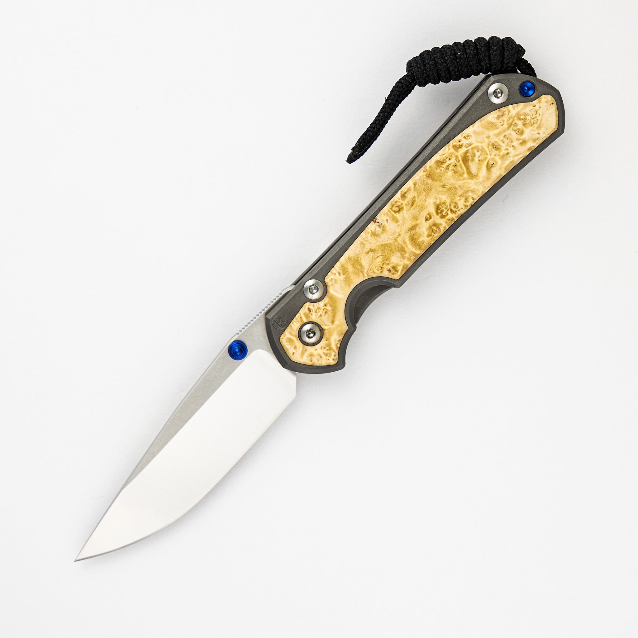 CHRIS REEVE SMALL SEBENZA 31 BOX ELDER INLAY – DROP POINT POLISHED CPM