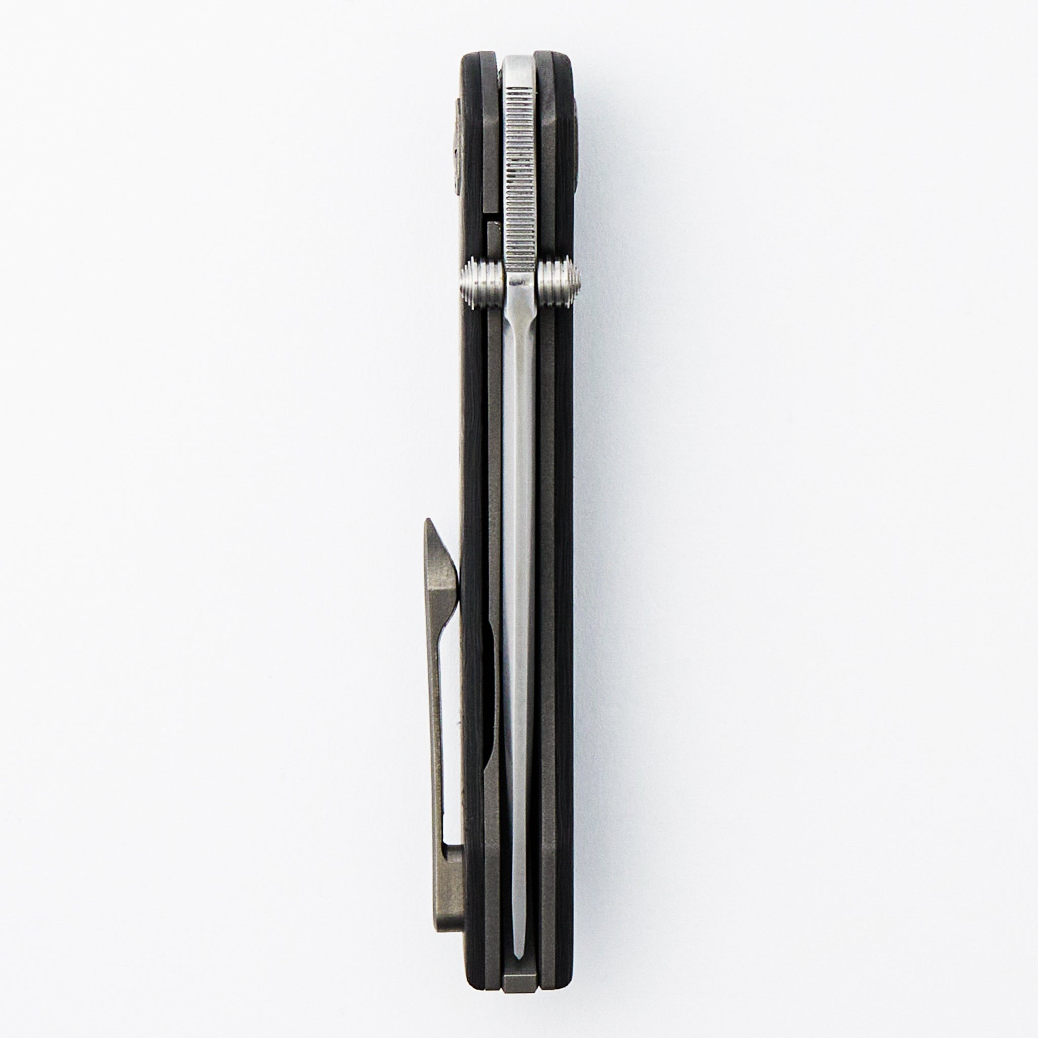 Sharknivco Liner Lock Waka V4.9 - Black TechnoCarbo Handle - Polished Stonewash RWL34 Blade