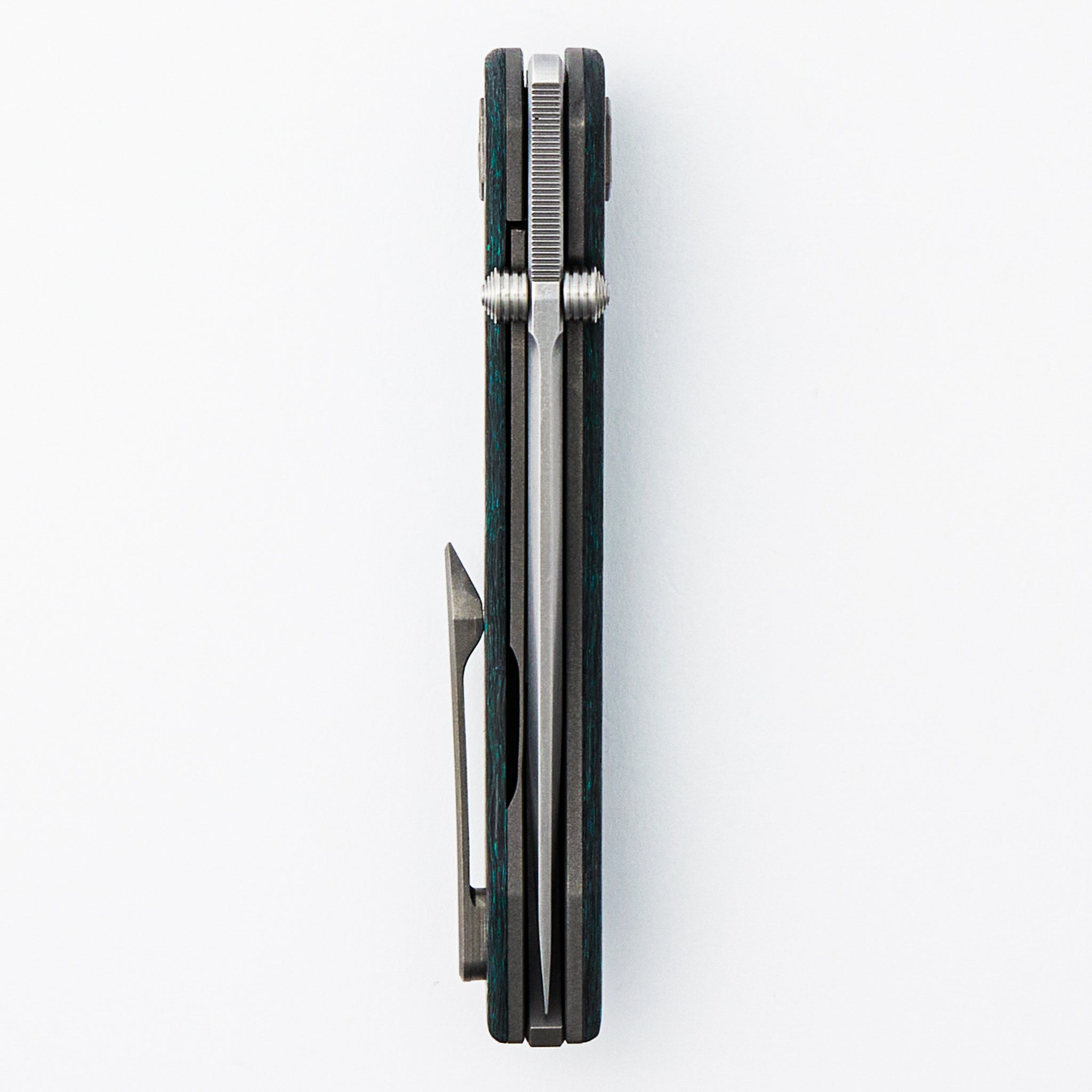 Sharknivco Liner Lock Waka V4.9 - Teal TechnoCarbo Handle - Polished S