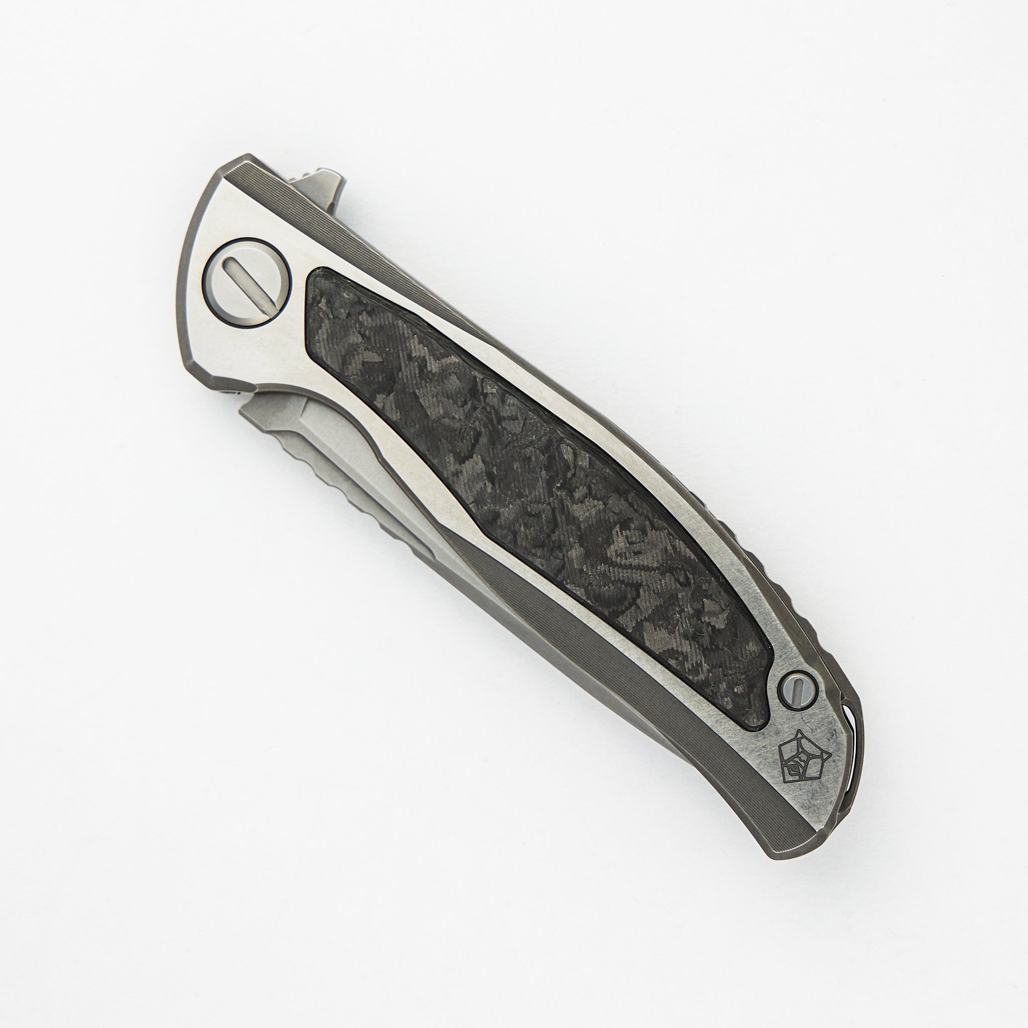 Shirogorov F95NL Gen. 5 - M390 Blade - Titanium Handle - Black TechnoCarbo Inlays - MRBS