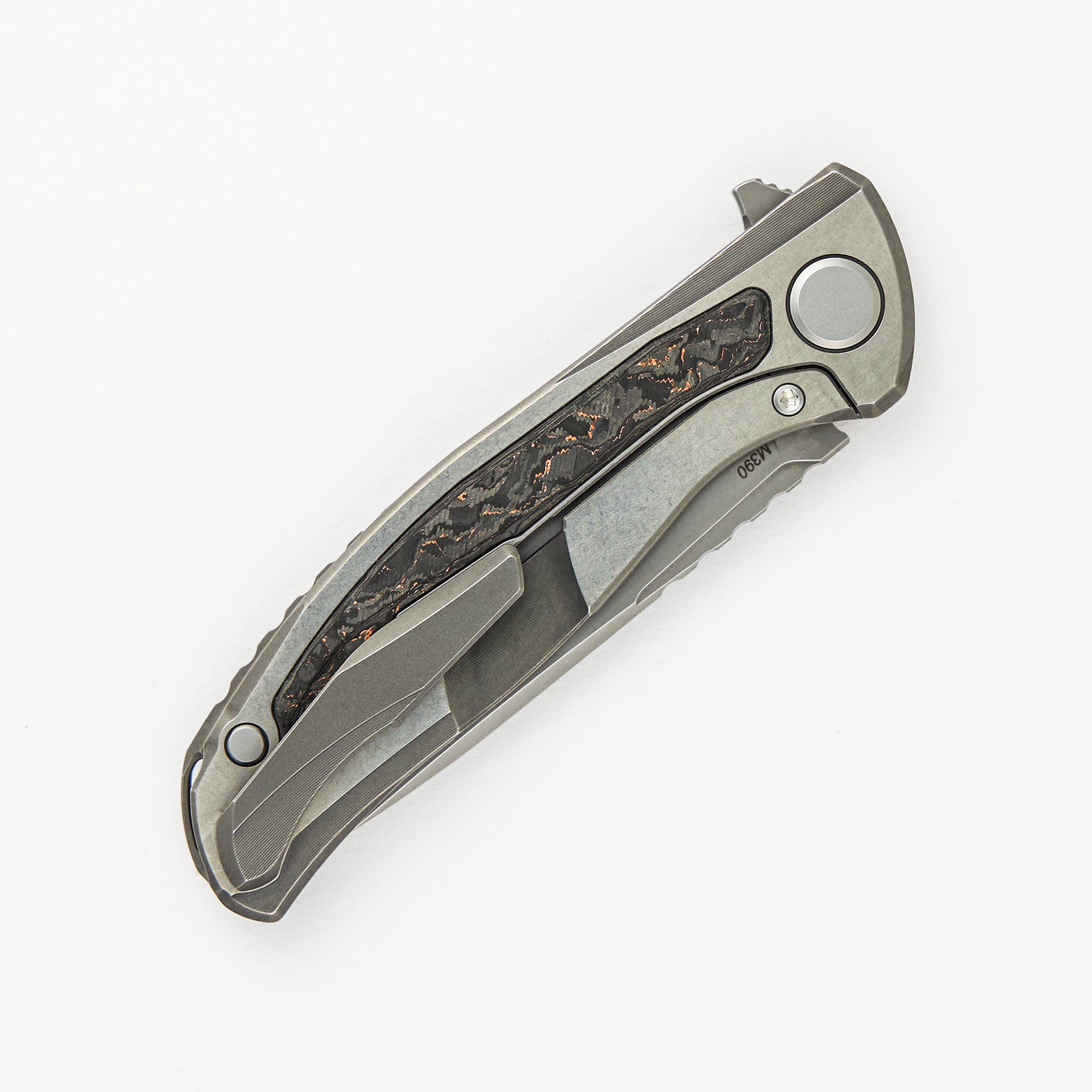 Shirogorov F95NL Gen. 5 - M390 Blade - Titanium Handle - Copper TechnoCarbo Inlays - MRBS