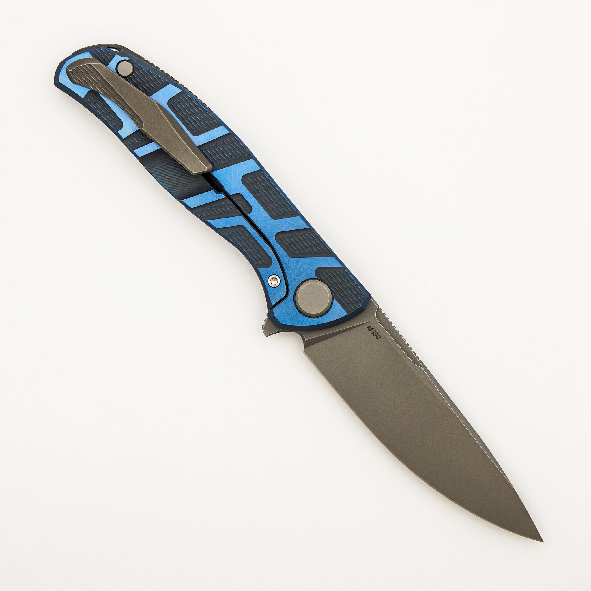 F95 T Pattern Gen. 4 - Blue Titanium Handle - M390 Blade - MRBS