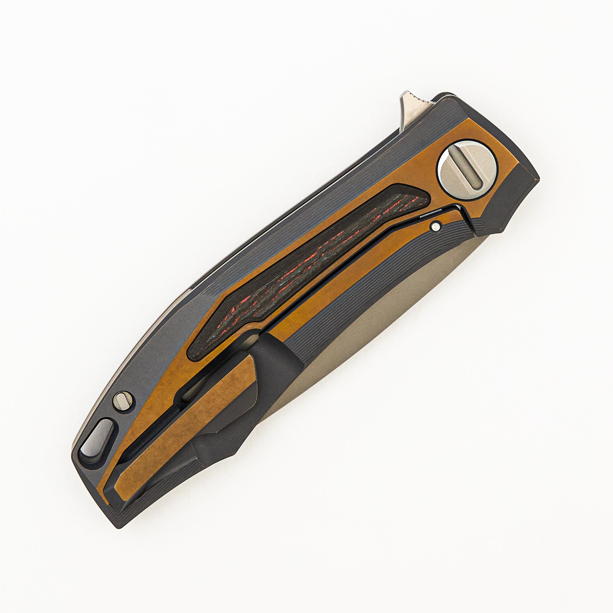 Molten KMP (RKMP) - S90V Blade - Titanium/Lava & Ash CarboTi Handle - SRRBS (Charles Marlowe Design)