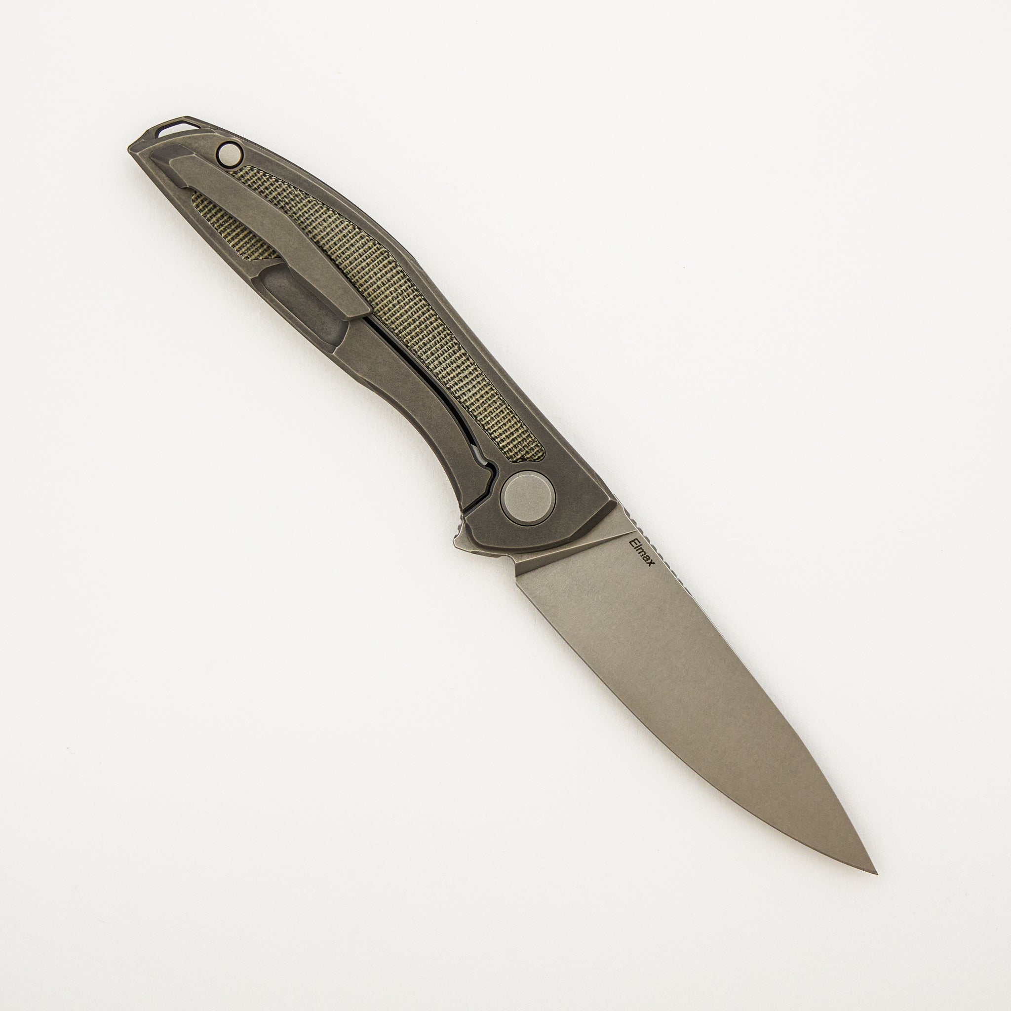 NeOn NL - Elmax Blade - Titanium/Green Canvas Micarta Handle - MRBS