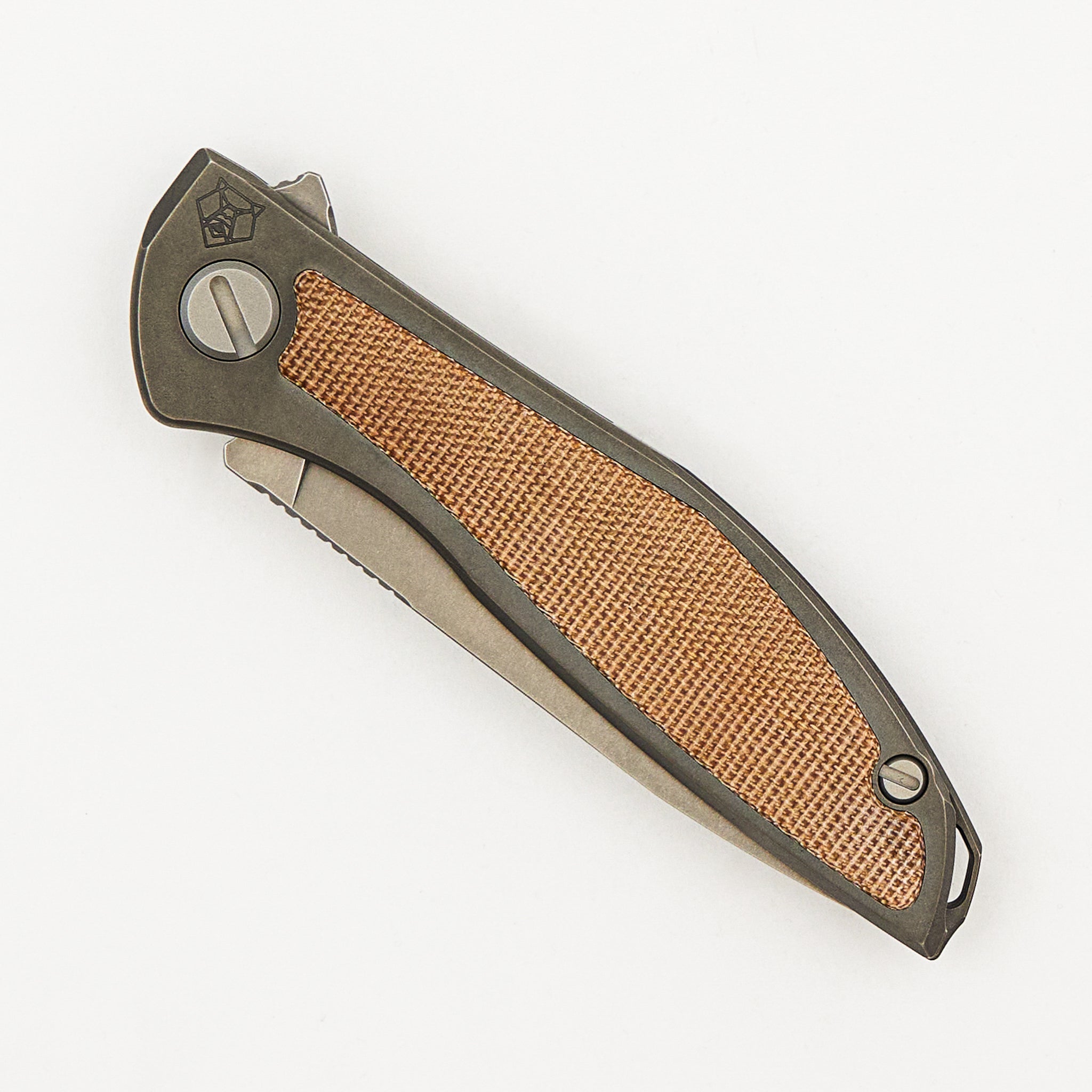 NeOn NL - Elmax Blade - Titanium/Natural Canvas Micarta Handle - MRBS
