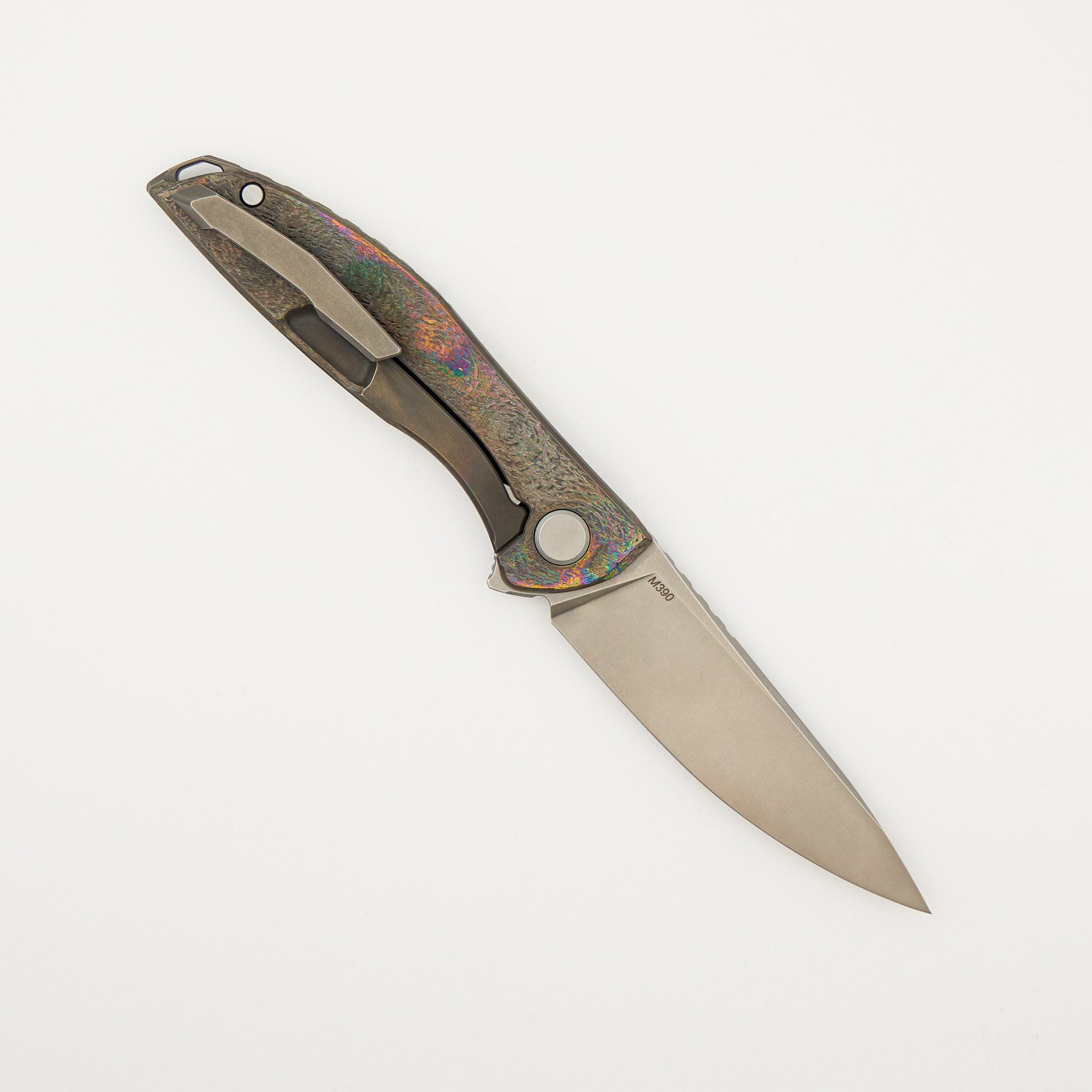 Sharknivco Finish NeOn "Avocado" - Titanium Handle - M390 Blade - MRBS - Completed