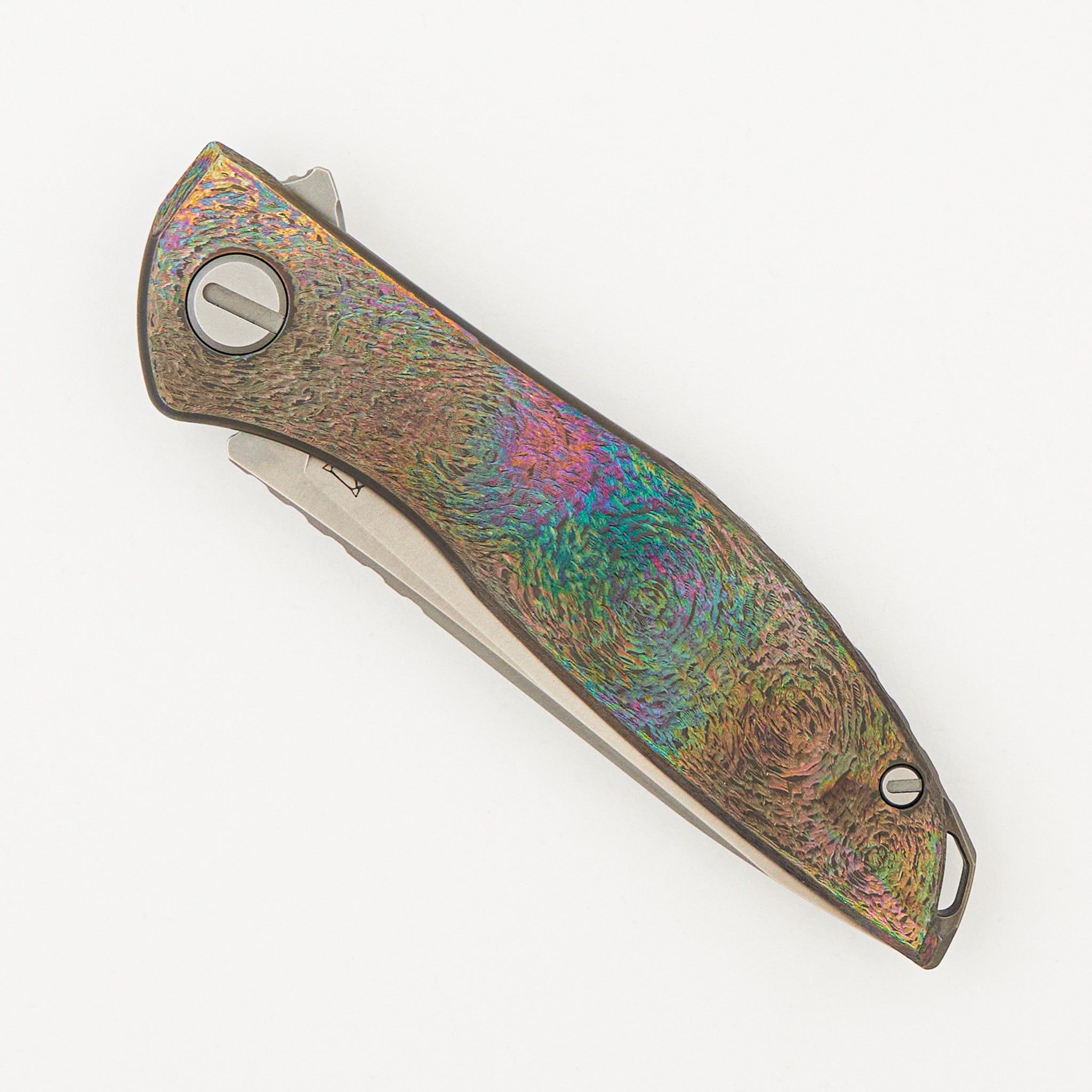Sharknivco Finish NeOn "Avocado" - Titanium Handle - M390 Blade - MRBS - Completed