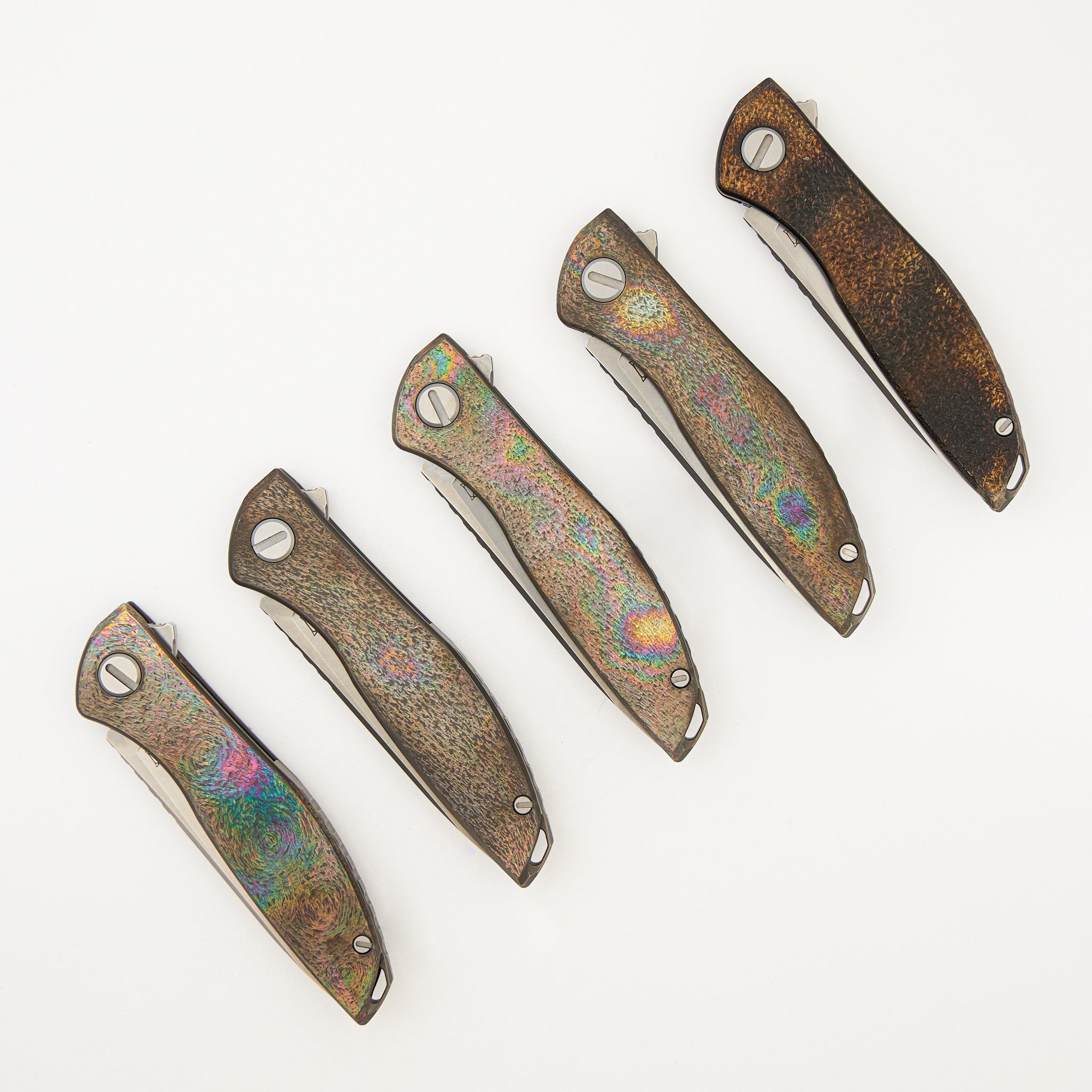 Sharknivco Finish NeOn "Avocado" - Titanium Handle - M390 Blade - MRBS - Completed