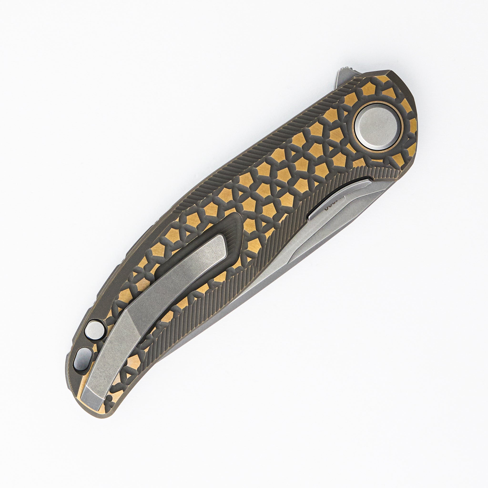 Stellar Bear Pattern – Bronze Titanium Handle – M390 Blade – MRBS