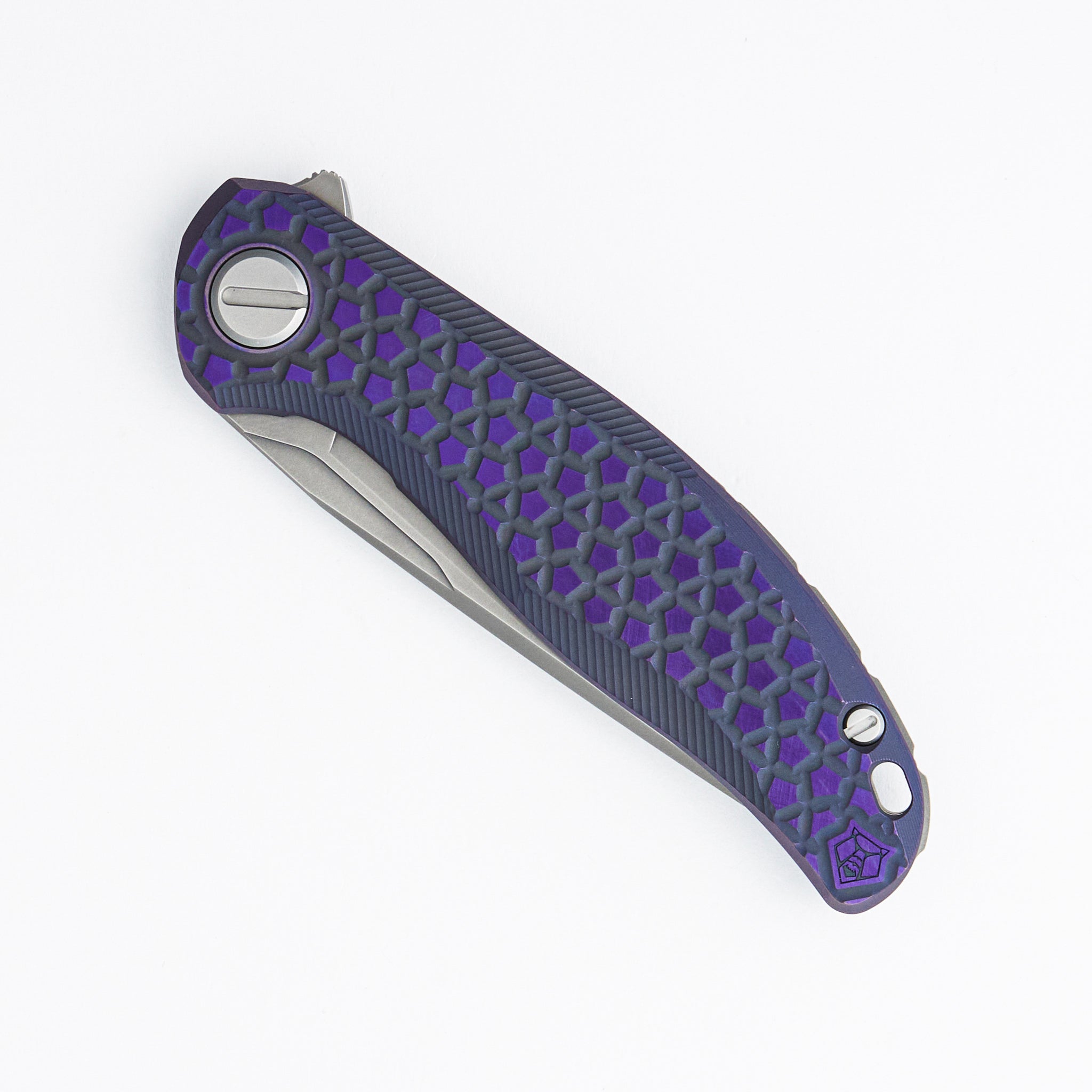 Stellar Bear Pattern – Purple Titanium Handle – M390 Blade – MRBS