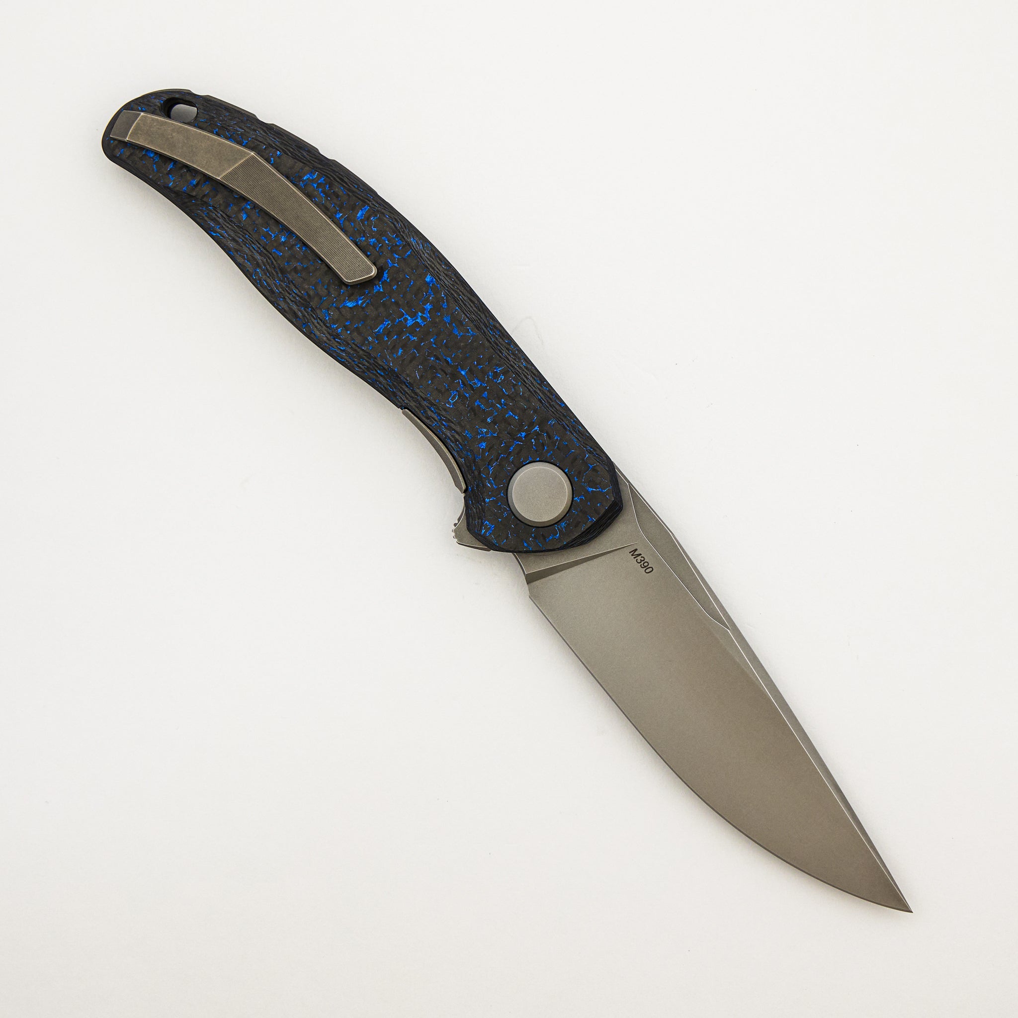 Stellar CF – Blue Carbon Fiber Handle – M390 Blade – MRBS