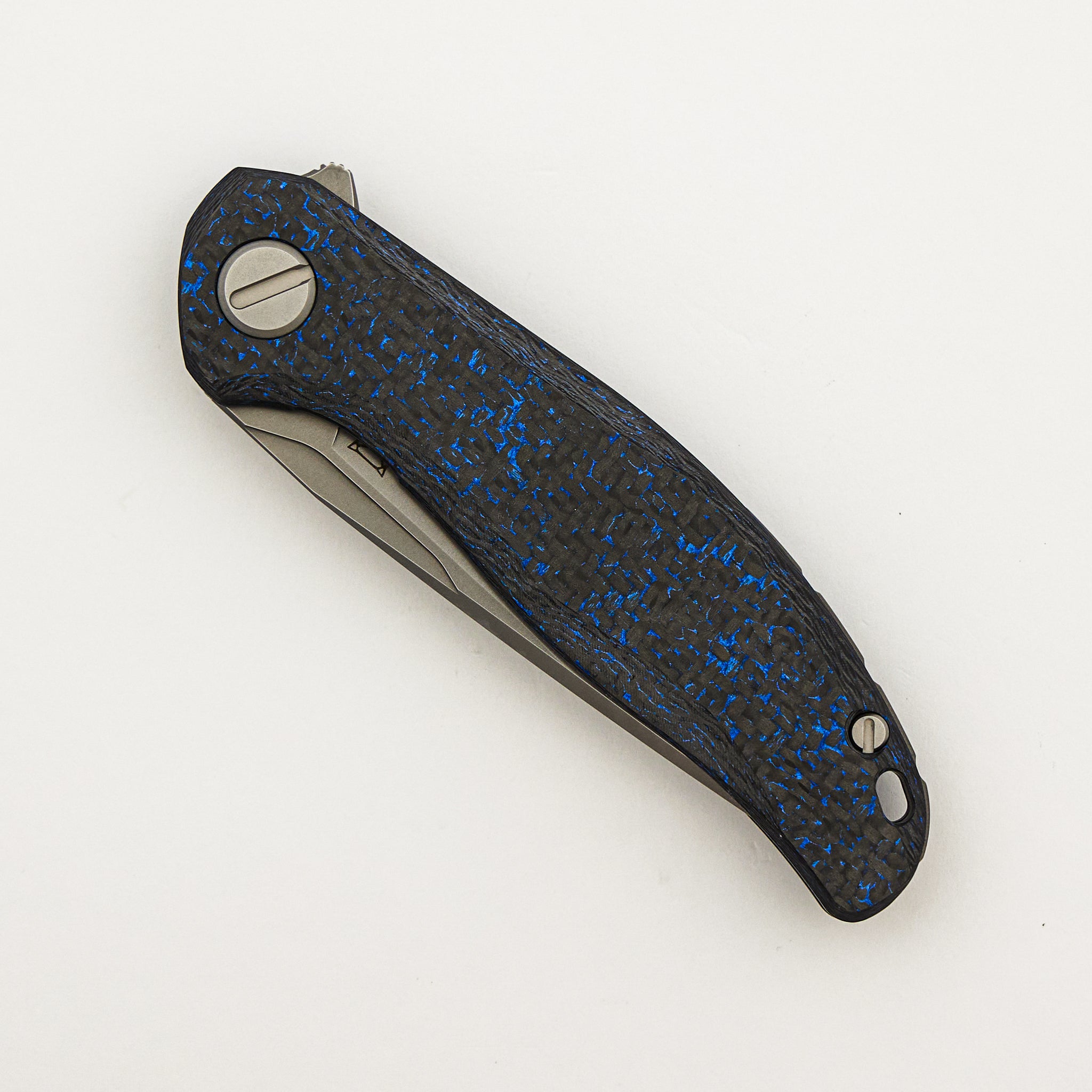 Stellar CF – Blue Carbon Fiber Handle – M390 Blade – MRBS