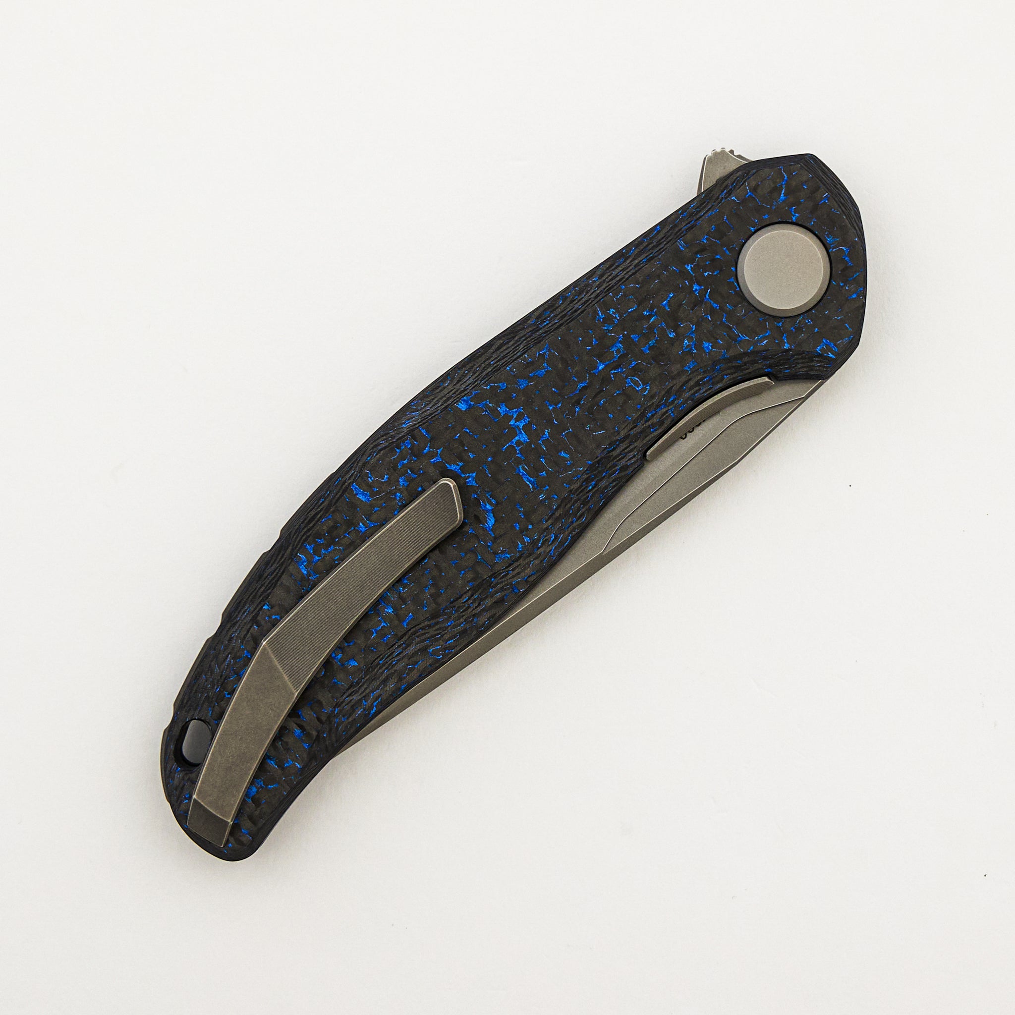 Stellar CF – Blue Carbon Fiber Handle – M390 Blade – MRBS