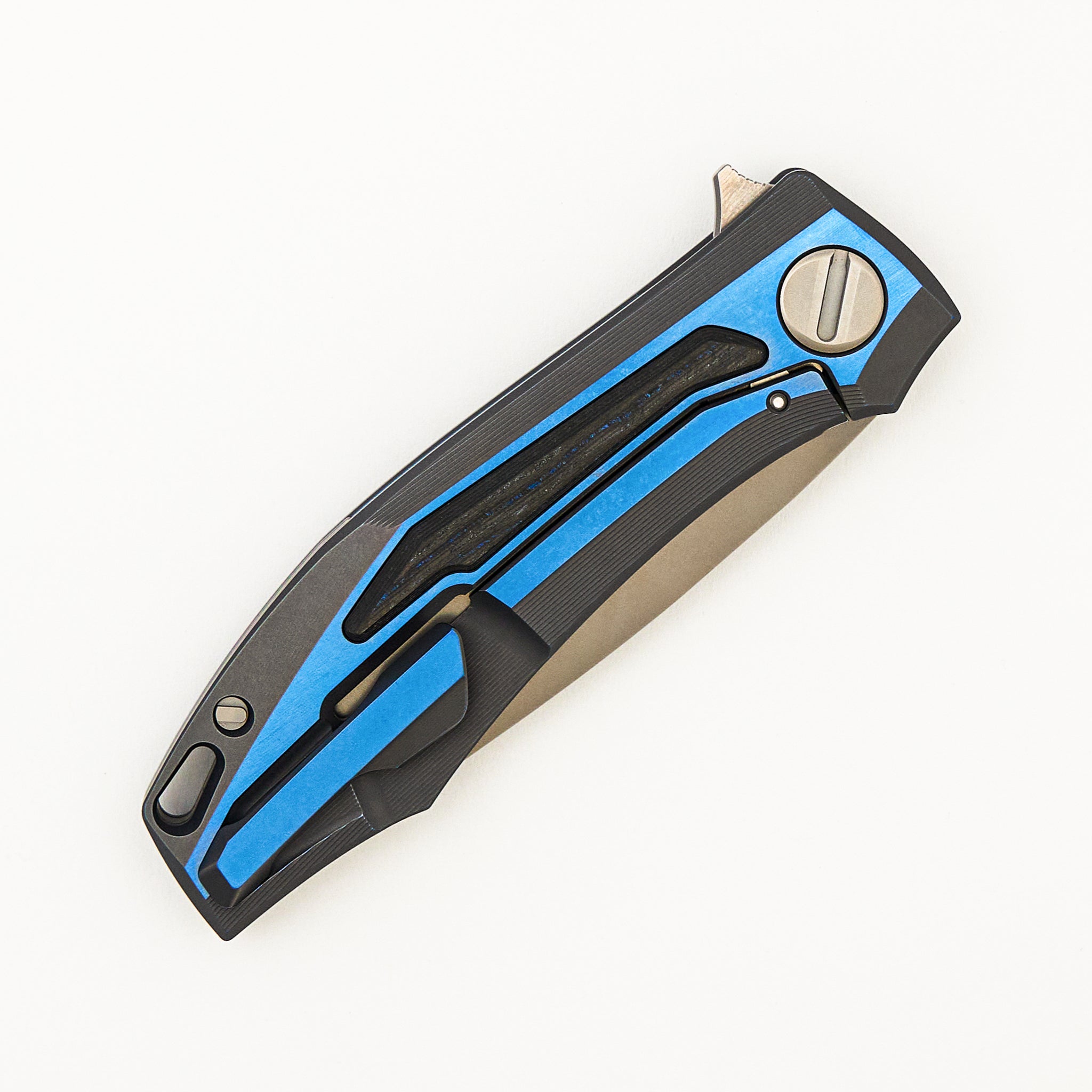 Stormy KMP (RKMP) - S90V Blade - Titanium/Wind & Rain CarboTi Handle - SRRBS (Charles Marlowe Design)