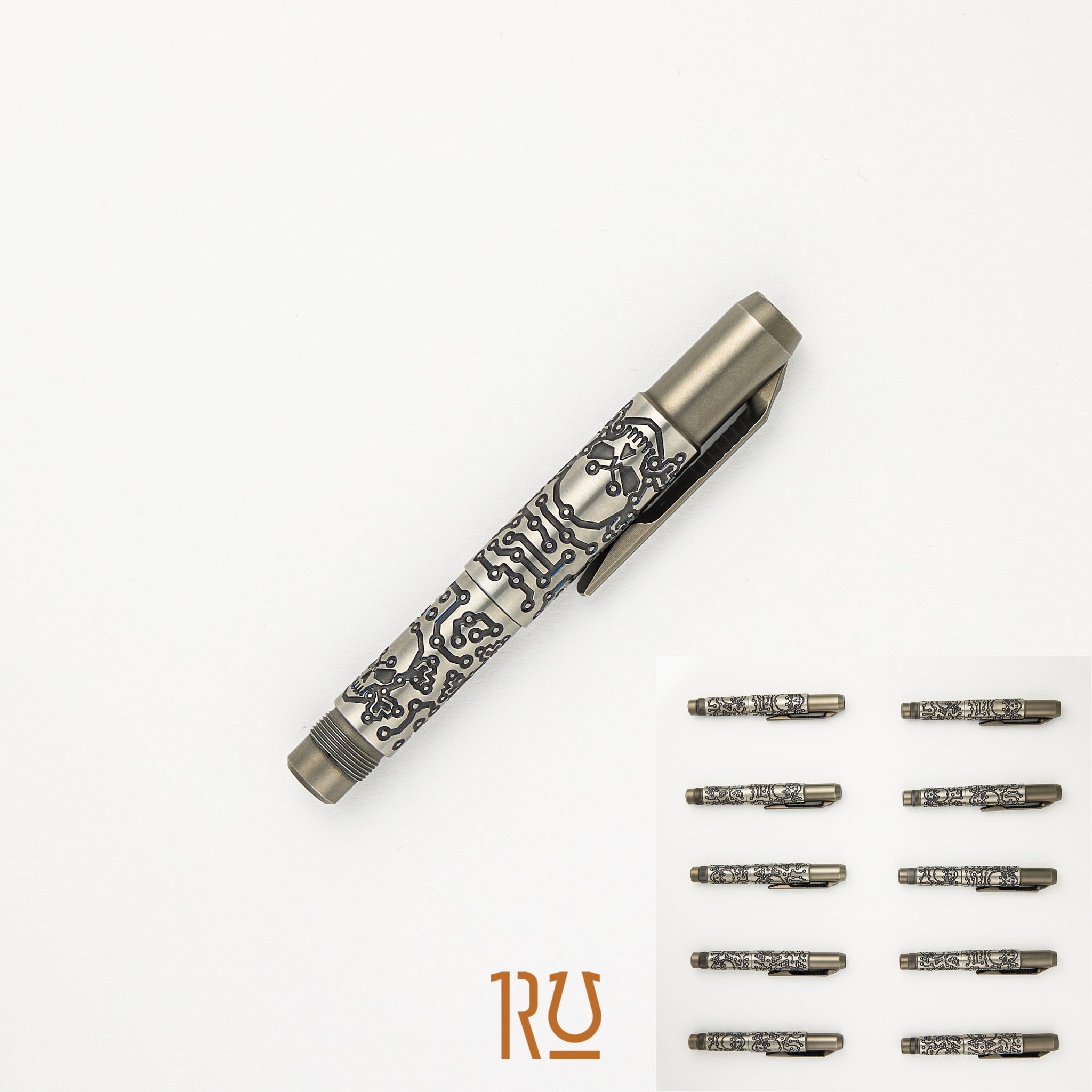 Shirogorov Knives / Ti2 Design Titanium Tool Pen - "Tech Pirate" Engraved