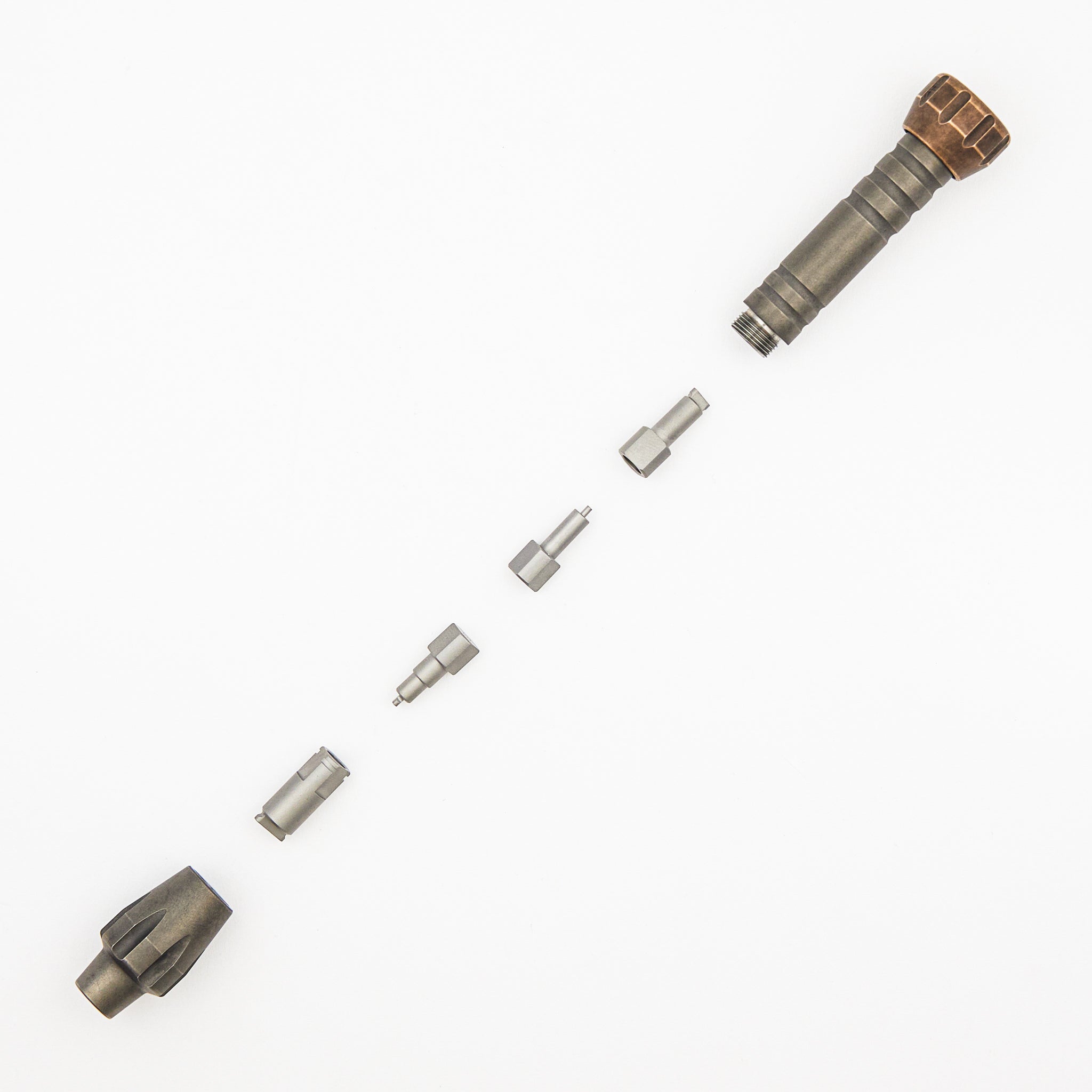 Tweezer and Bit Driver Set - Titanium/Brass - Cova Leather Pouch