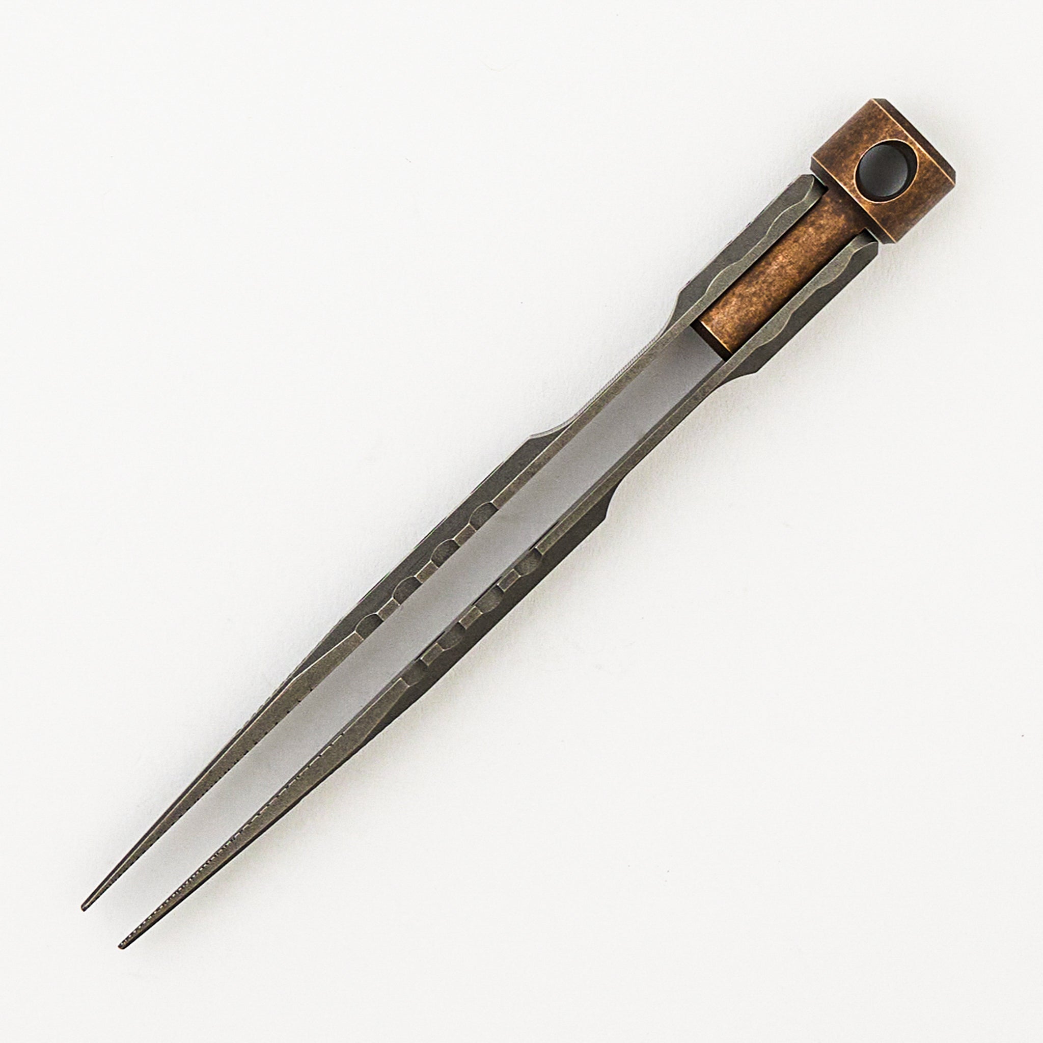 Tweezer and Bit Driver Set - Titanium/Brass - Cova Leather Pouch