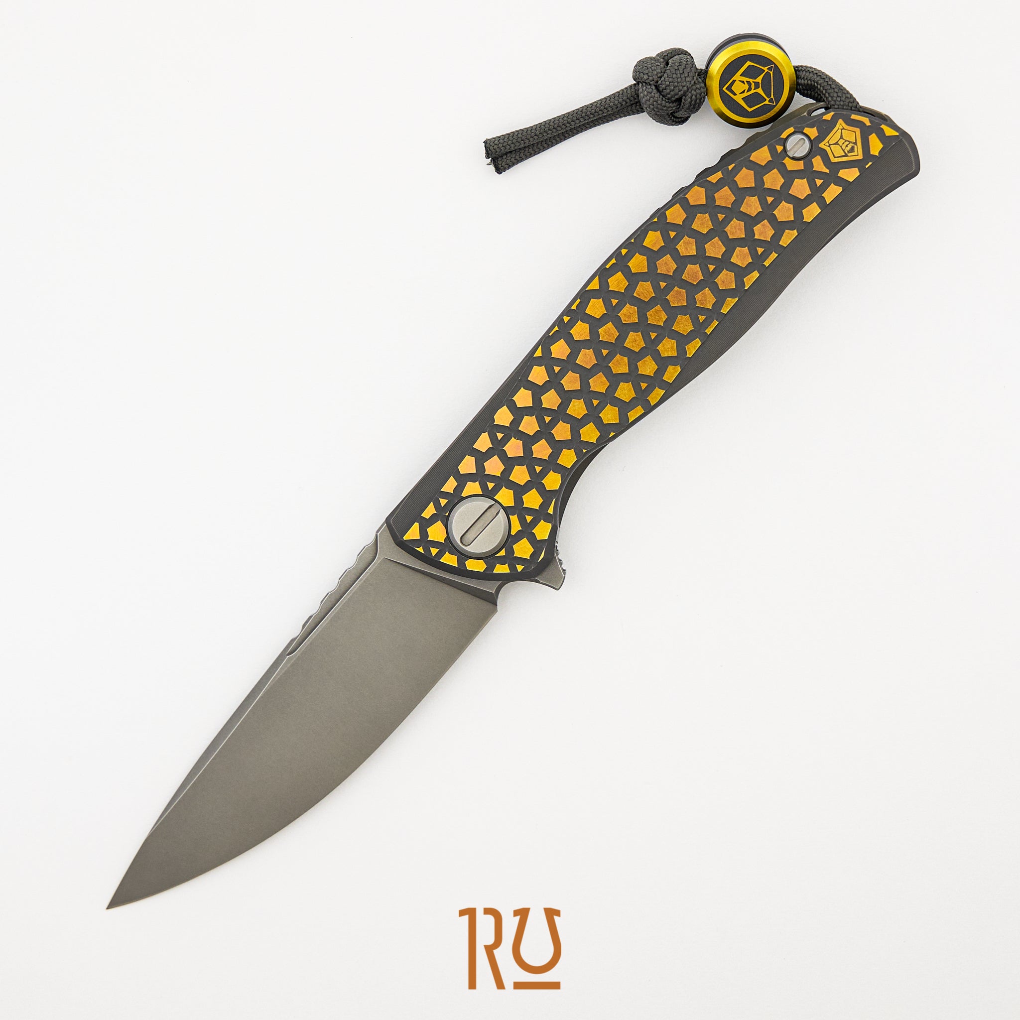 F95 Bear Pattern - 2025 Blade Show Exclusive - Grey/Yellow Ano Titanium Handle - M390 Blade - MRBS - Completed
