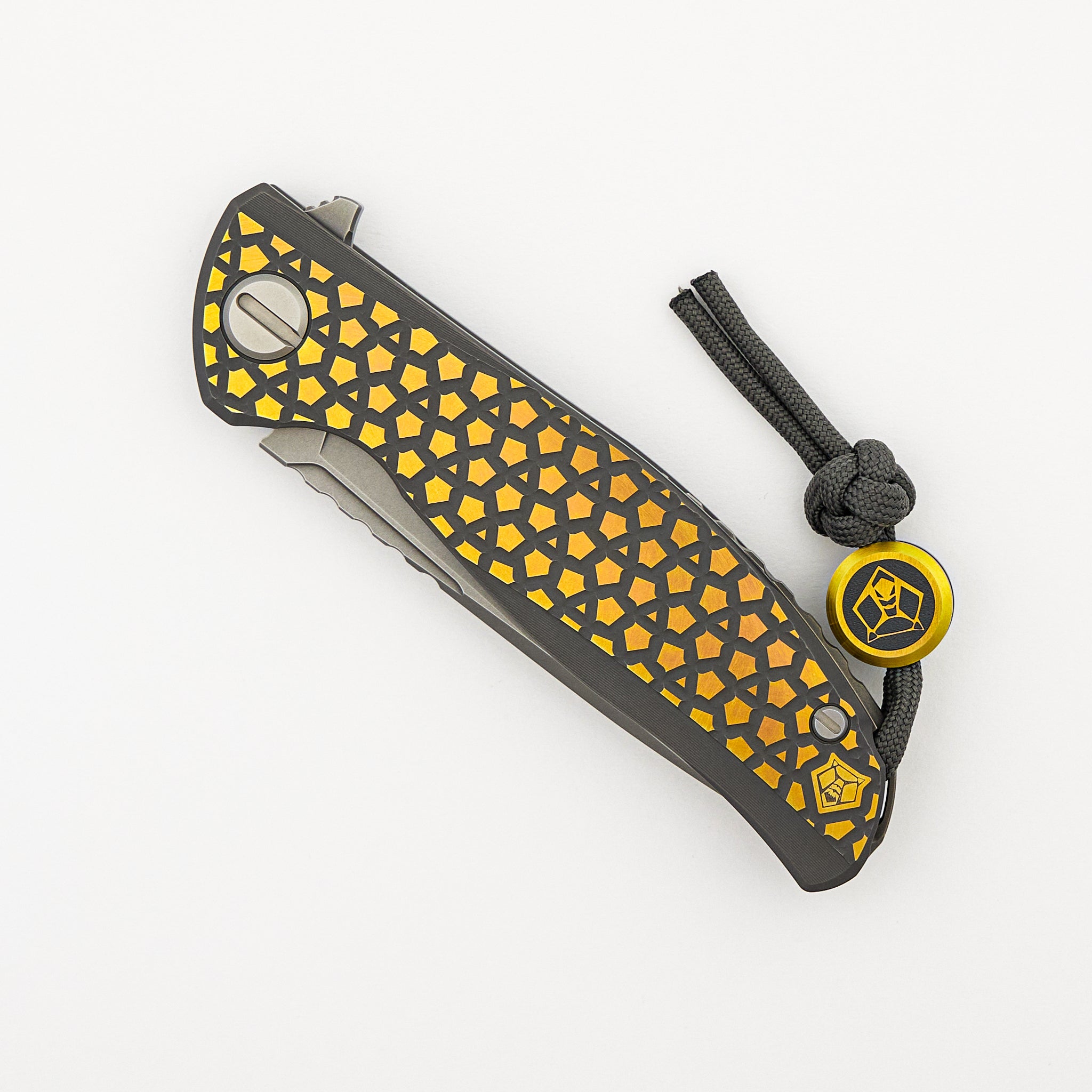 F95 Bear Pattern - 2025 Blade Show Exclusive - Grey/Yellow Ano Titanium Handle - M390 Blade - MRBS - Completed