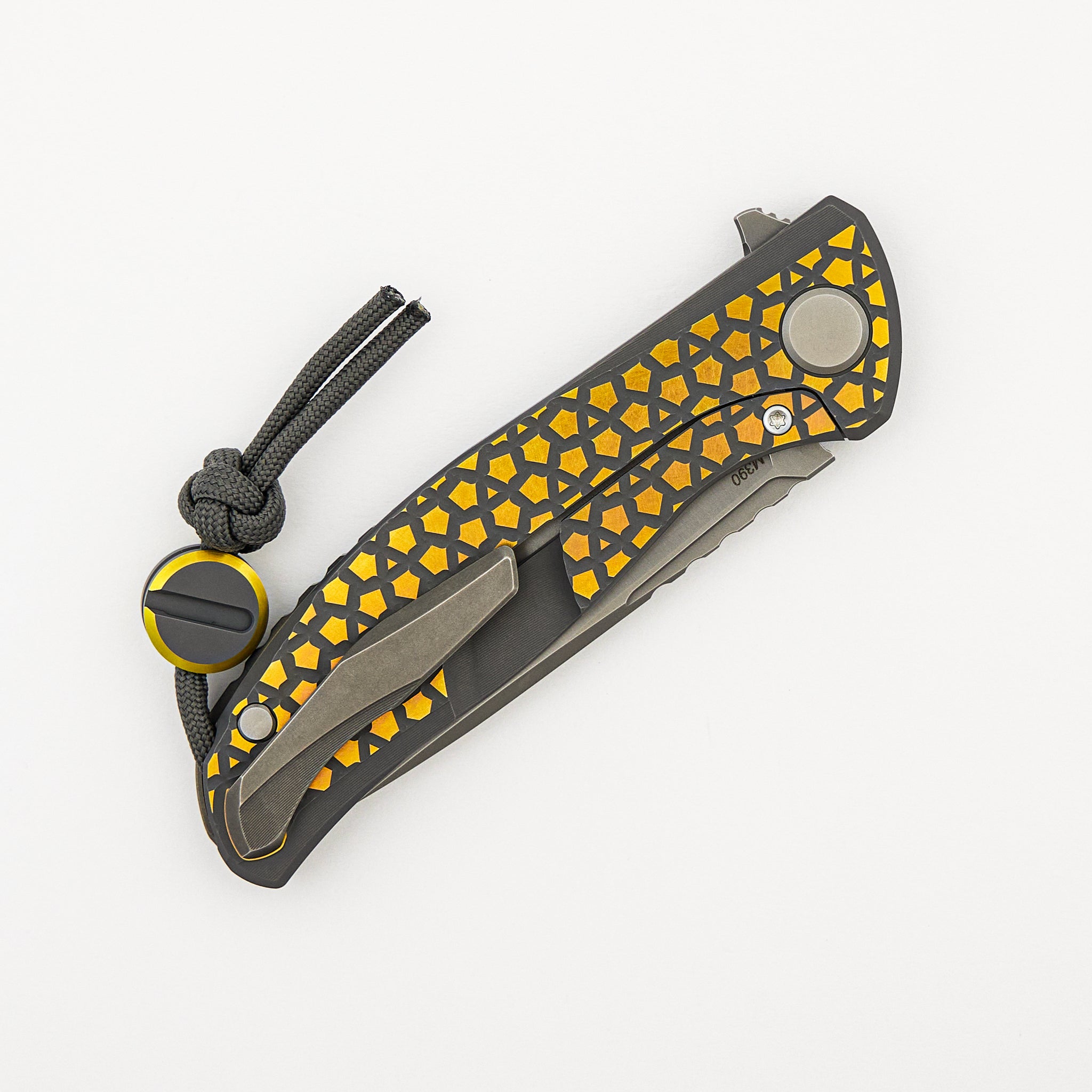F95 Bear Pattern - 2025 Blade Show Exclusive - Grey/Yellow Ano Titanium Handle - M390 Blade - MRBS - Completed