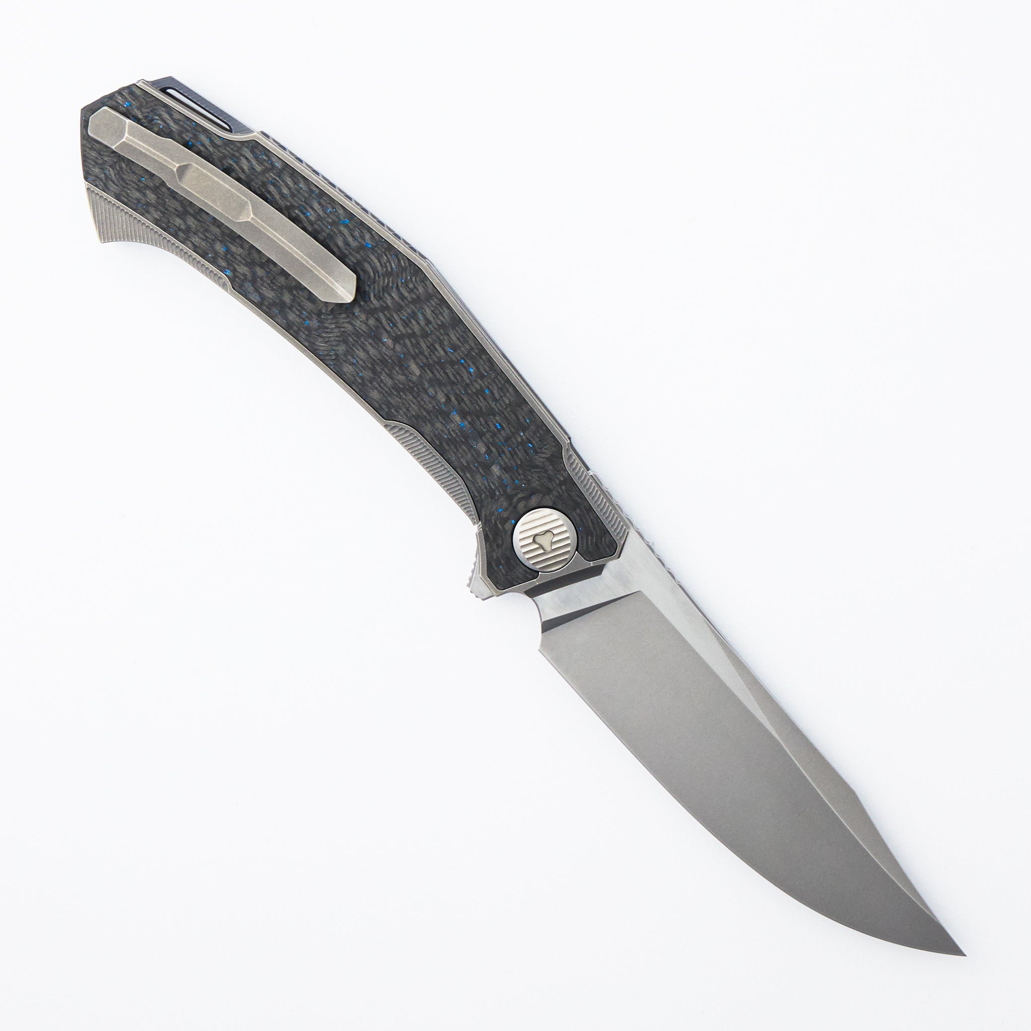 Pike - MagnaCut Blade - Titanium/Blue Carbon Fiber - MRBS (Dmitry Sinkevich Design)