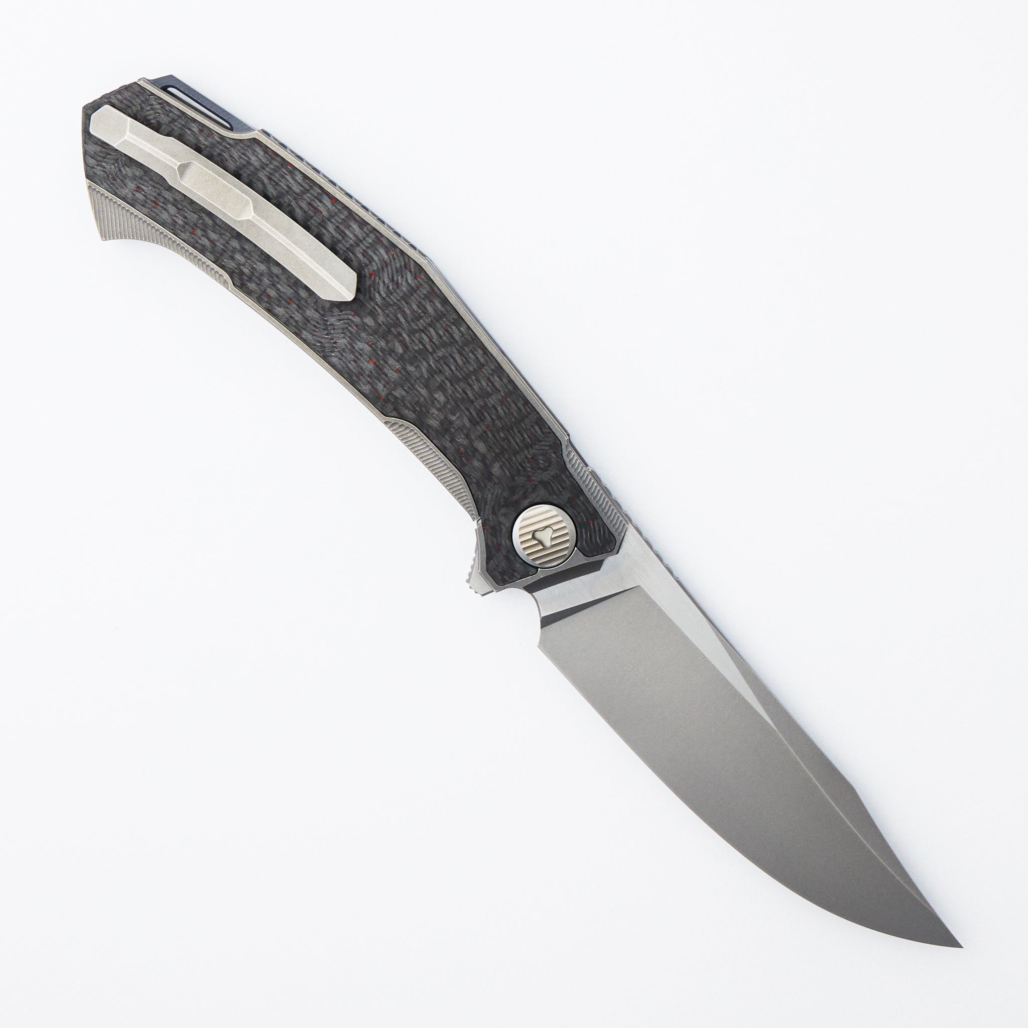 Pike - MagnaCut Blade - Titanium/Red Carbon Fiber - MRBS (Dmitry Sinkevich Design)