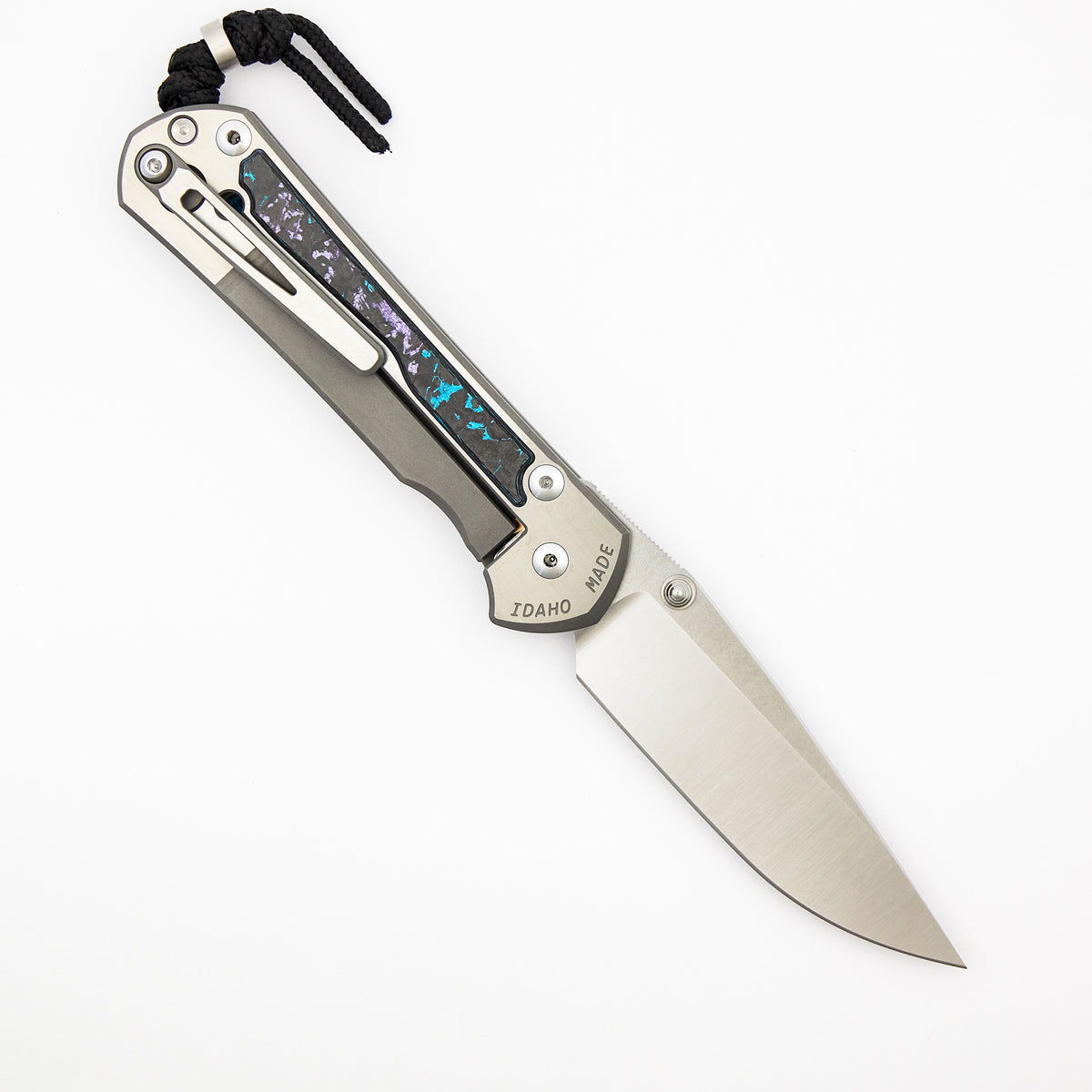 Large Sebenza 31 - Tamar Exclusive TechnoCarbo Inlay - Polished Drop Point CPM MagnaCut Blade - MIM Clip - Silver Double Thumb Lugs - SRP Tamar