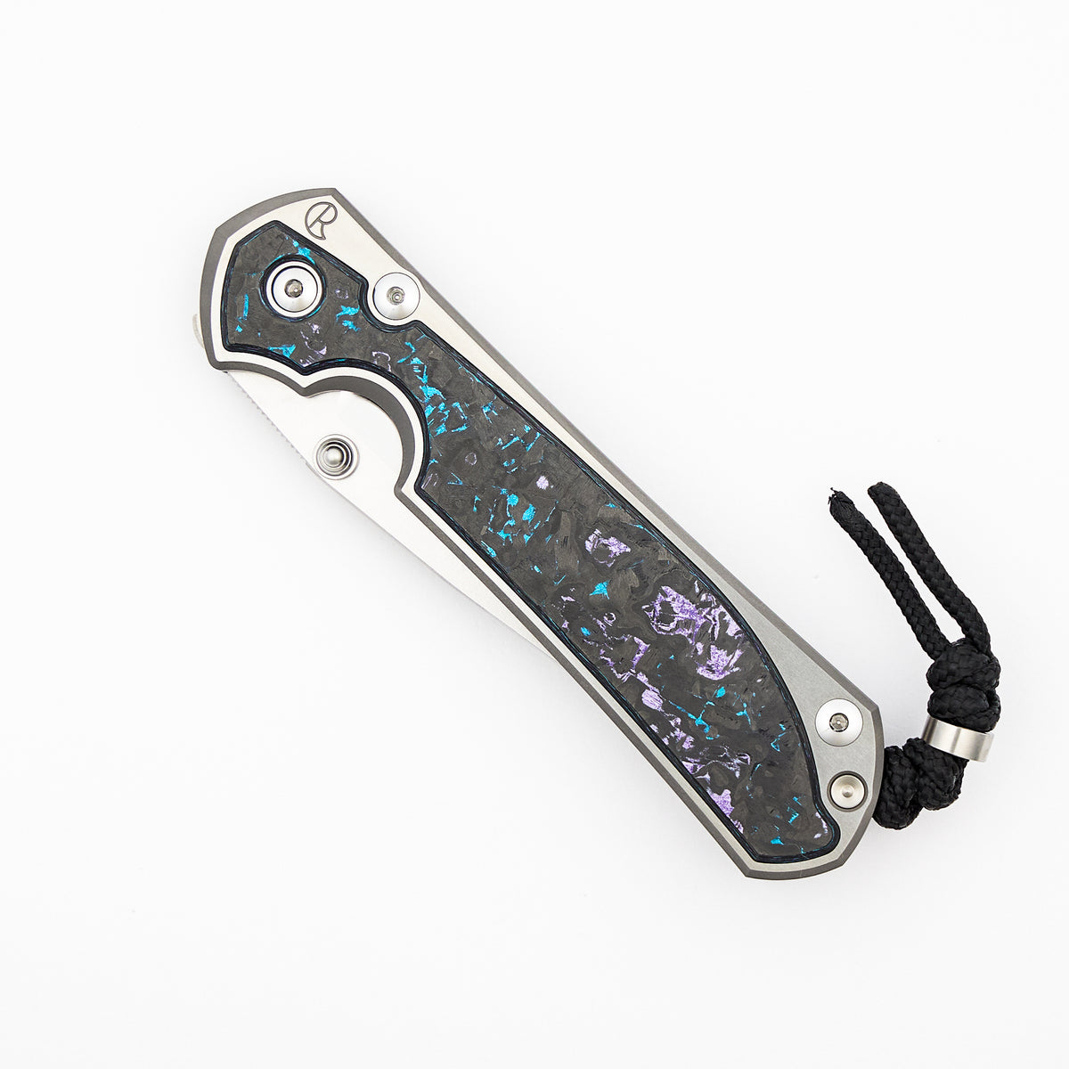Large Sebenza 31 - Tamar Exclusive TechnoCarbo Inlay - Polished Drop Point CPM MagnaCut Blade - MIM Clip - Silver Double Thumb Lugs - SRP Tamar