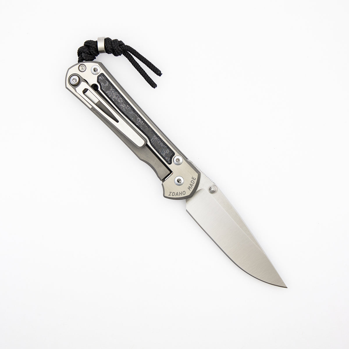 Small Sebenza 31 - Sako Exclusive TechnoCarbo Inlay - Polished Drop Point CPM MagnaCut Blade - MIM Clip - Silver Double Thumb Lugs - SRP Sako