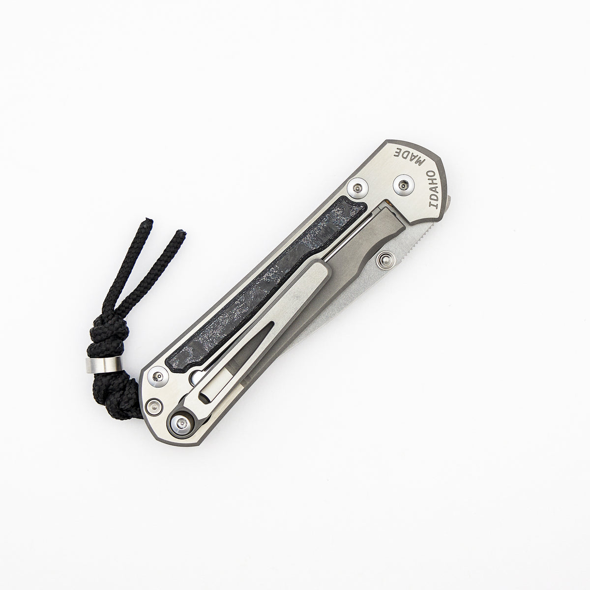 Small Sebenza 31 - Sako Exclusive TechnoCarbo Inlay - Polished Drop Point CPM MagnaCut Blade - MIM Clip - Silver Double Thumb Lugs - SRP Sako