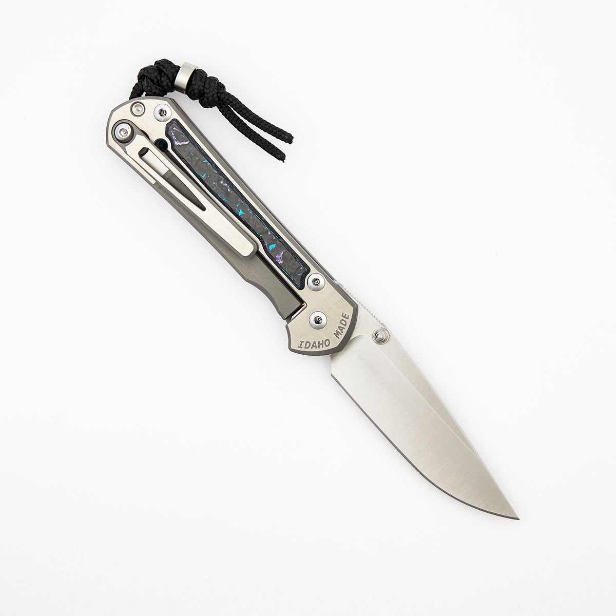 Small Sebenza 31 - Tamar Exclusive TechnoCarbo Inlay - Polished Drop Point CPM MagnaCut Blade - MIM Clip - Silver Double Thumb Lugs - SRP Tamar