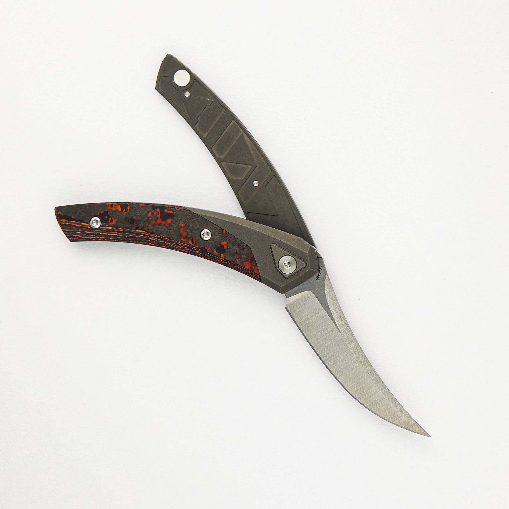 Suprlativ Knives Piranha - Titanium Dark Blast/Mars Valley Fat Carbon - M4/Belt Satin