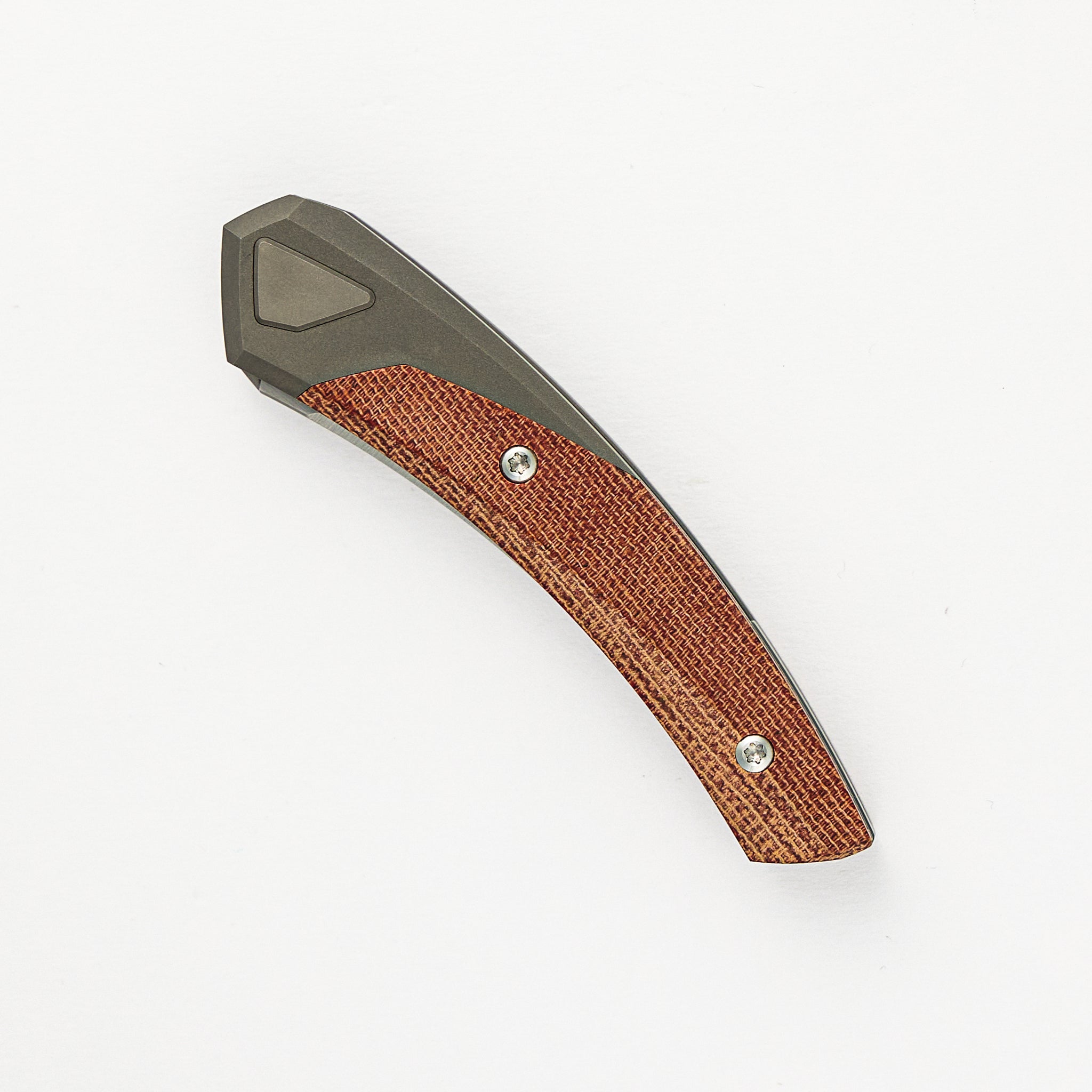 Suprlativ Knives Piranha - Titanium Dark Blast/Orange Micarta - M4/Belt Satin