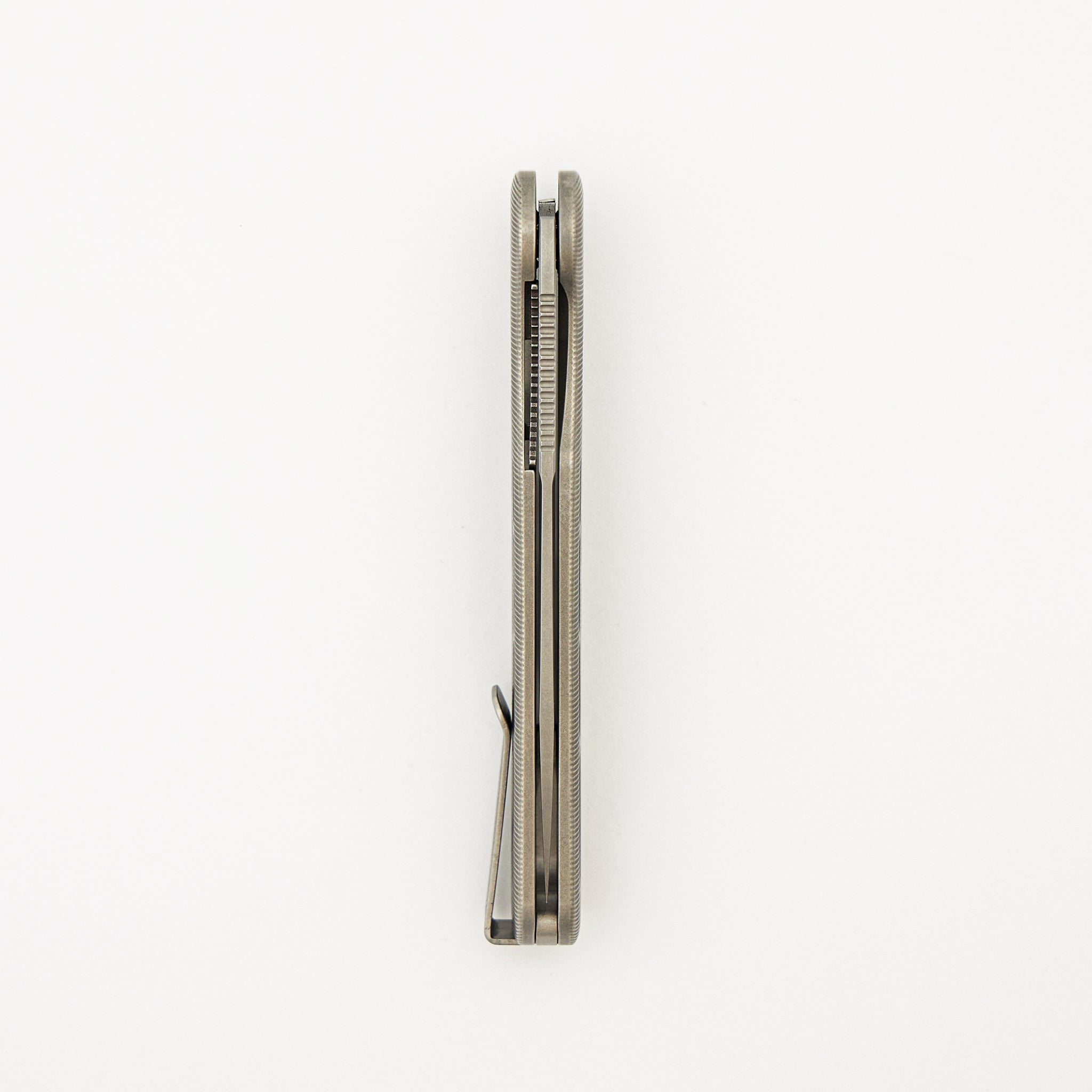 Rockwall Flipper V2 - Skeletonized Stonewash Titanium Handles - MagnaCut Blade