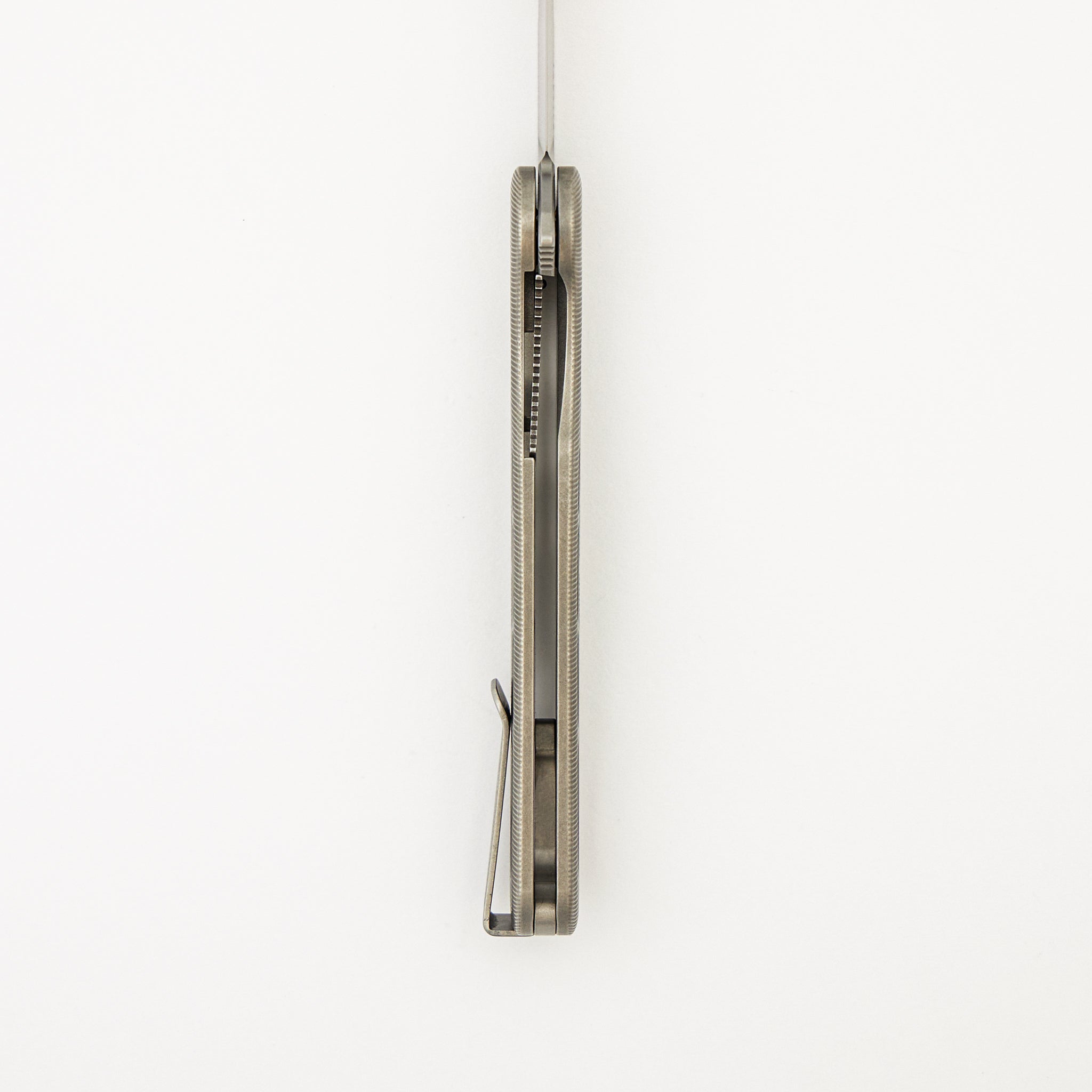 Rockwall Flipper V2 - Skeletonized Stonewash Titanium Handles - MagnaCut Blade
