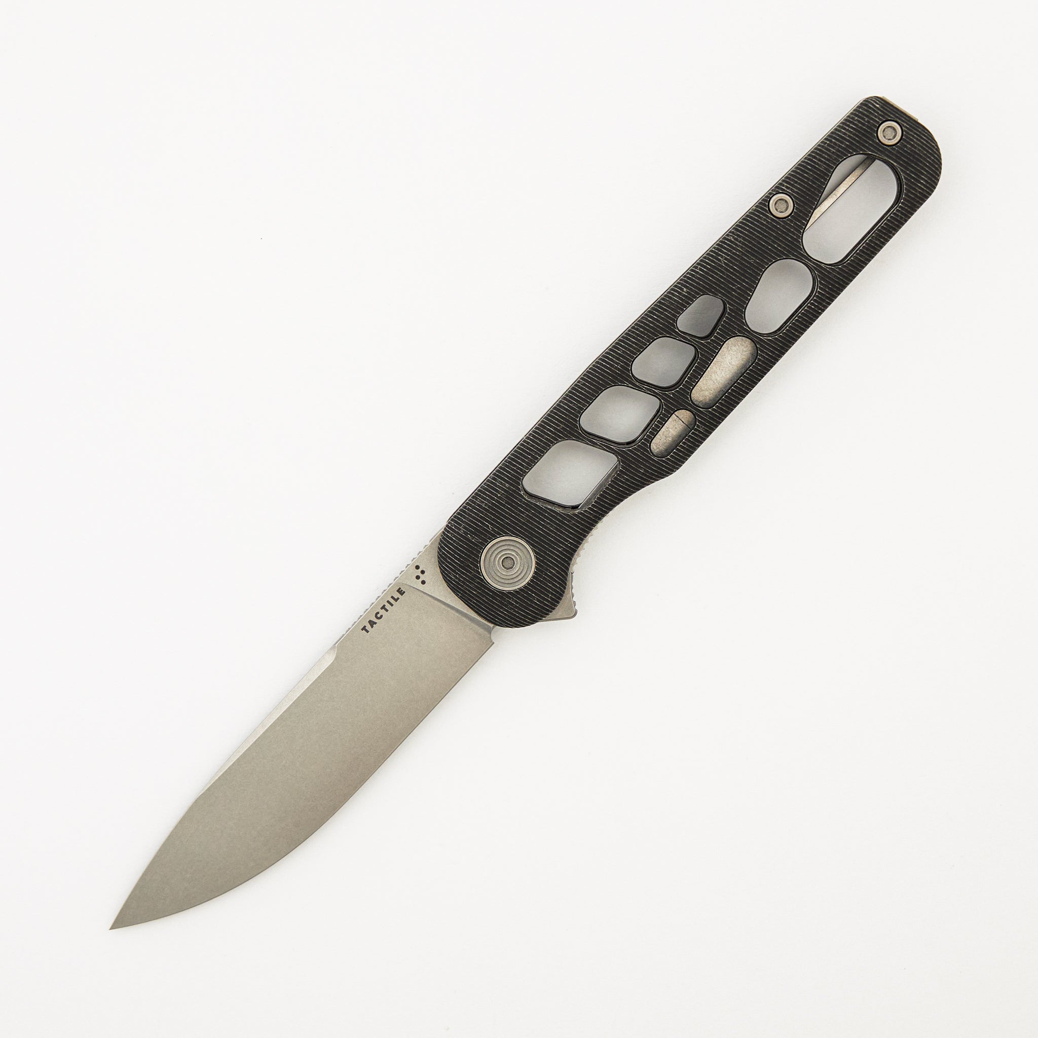 Rockwall Flipper V2 - Skeletonized Blackwash Titanium Handles - MagnaCut Blade