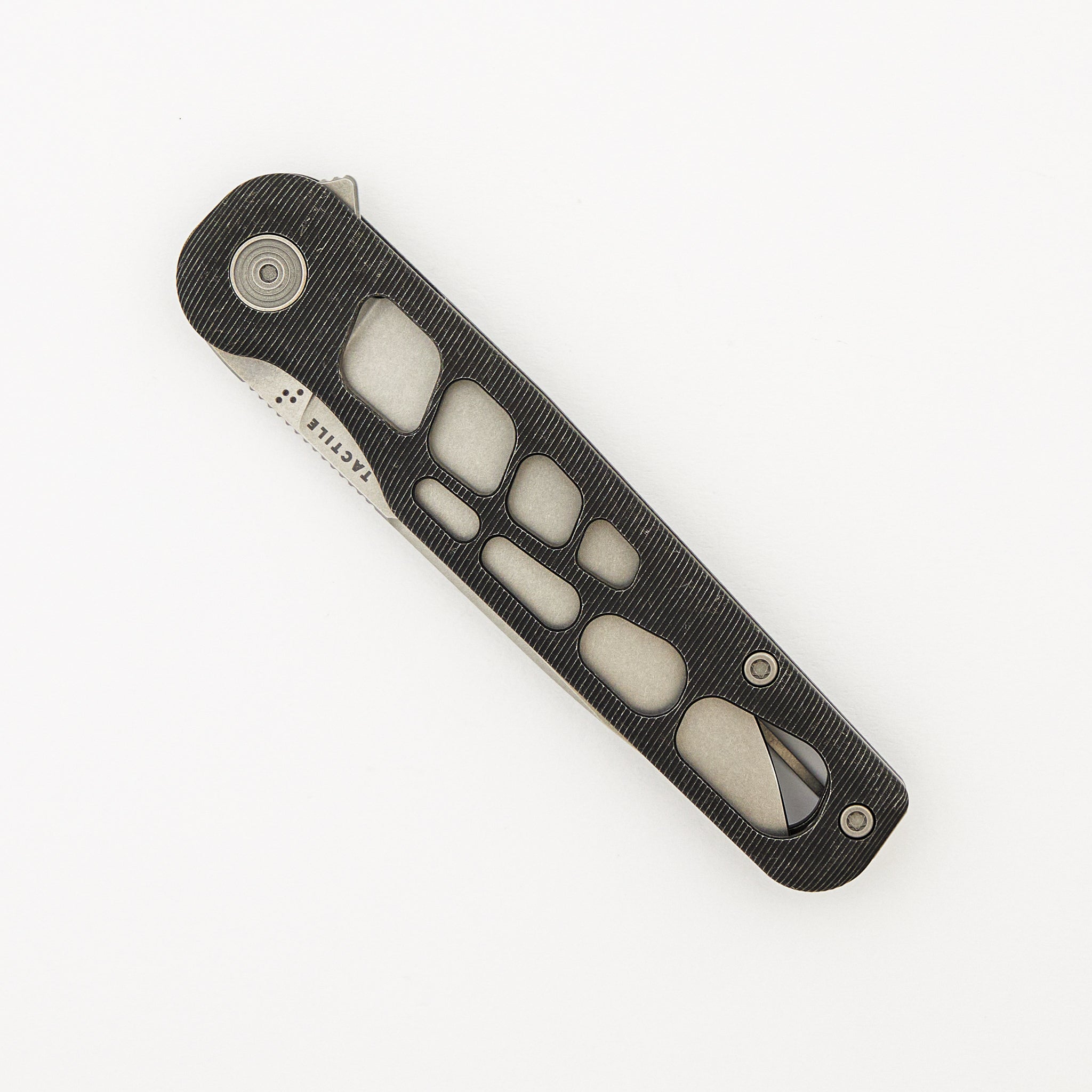 Rockwall Flipper V2 - Skeletonized Blackwash Titanium Handles - MagnaCut Blade