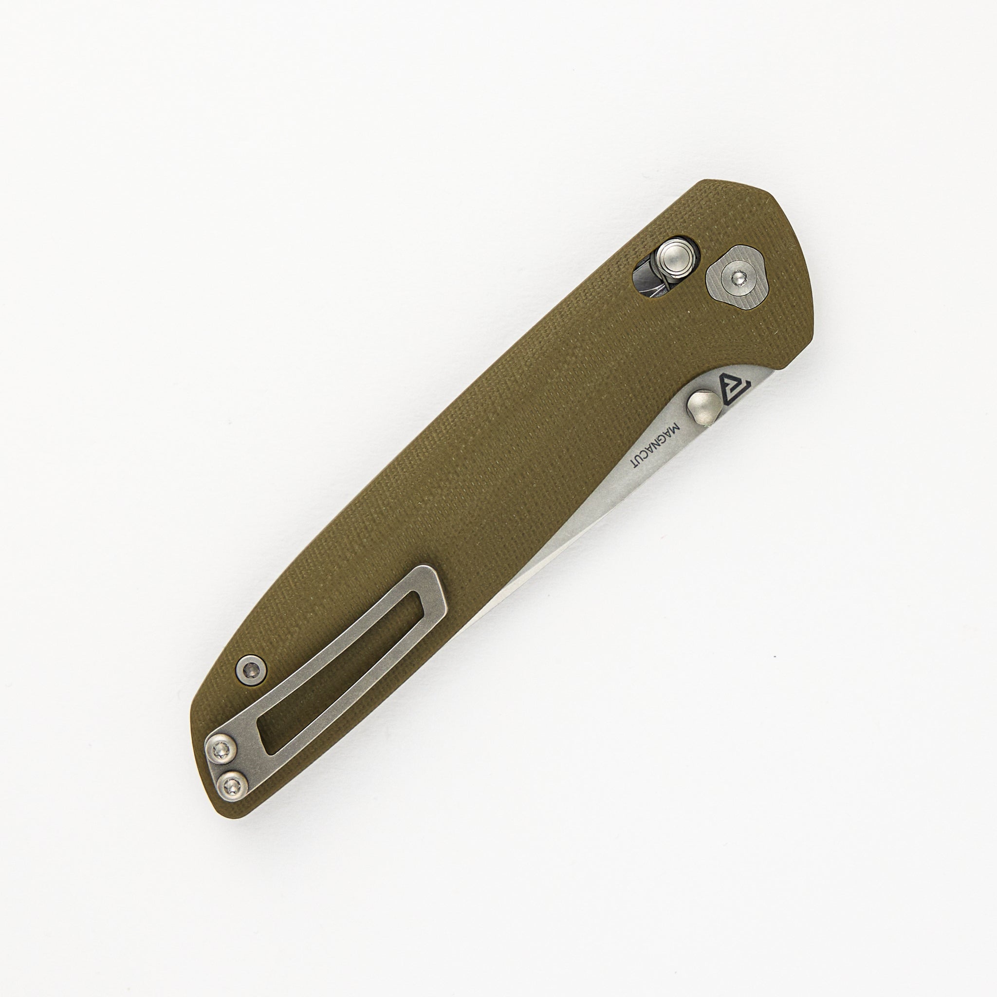 Tactile Knife Company – Maverick – Stonewash MagnaCut Blade – Green G10 Handle