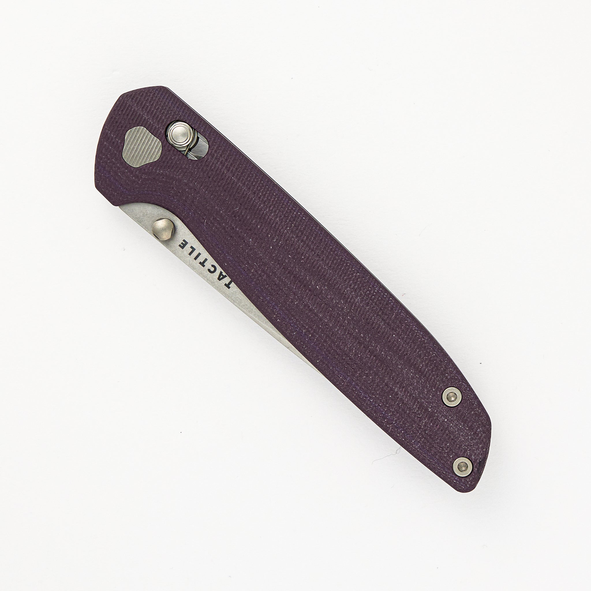 Tactile Knife Company – Maverick – Stonewash MagnaCut Blade – Purple G10 Handle