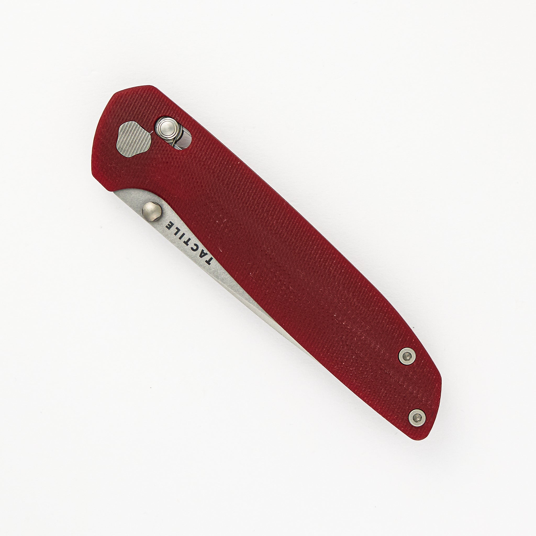 Tactile Knife Company – Maverick – Stonewash MagnaCut Blade – Red G10 Handle