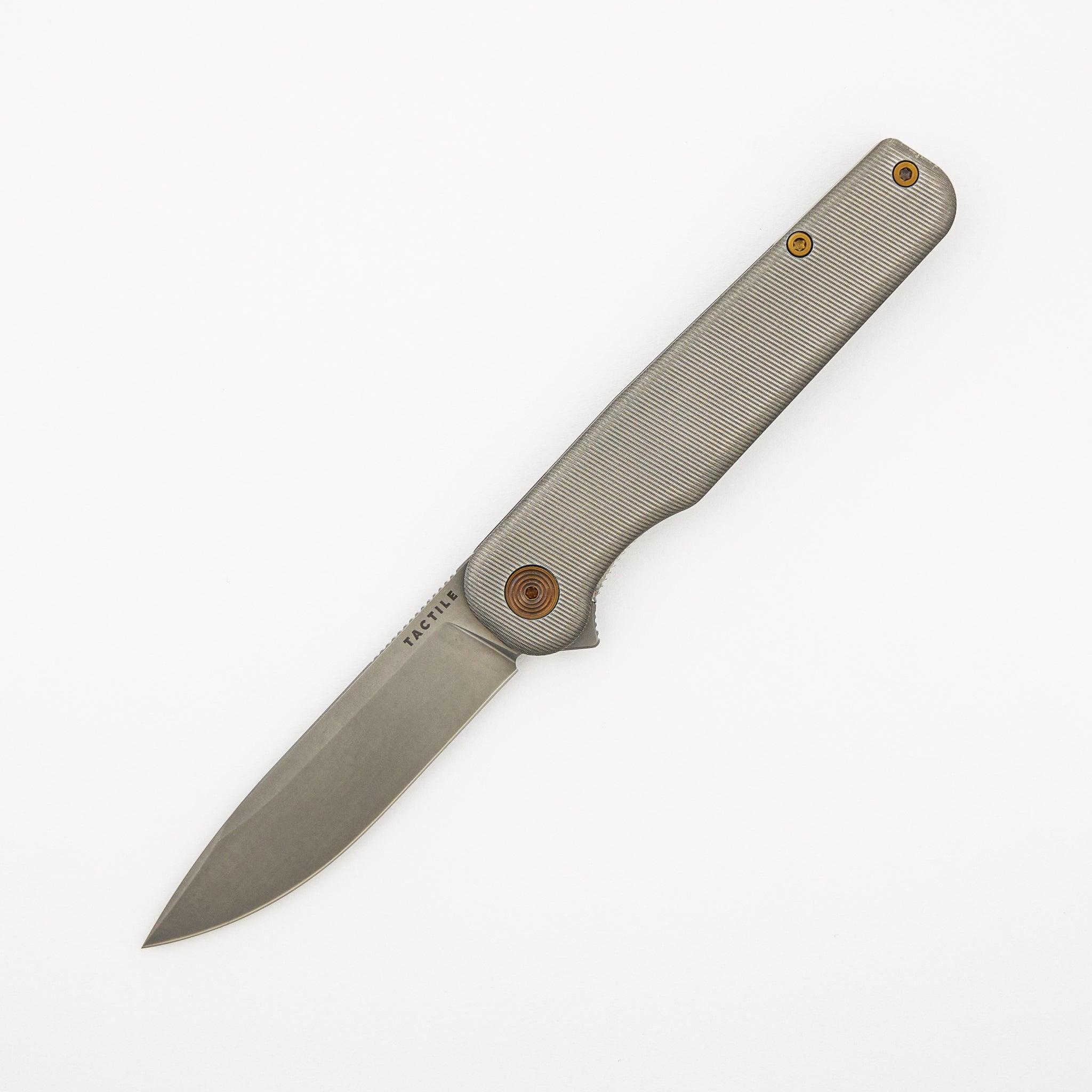 Rockwall Flipper - MagnaCut Blade - Titanium Handle - Bronze Hardware