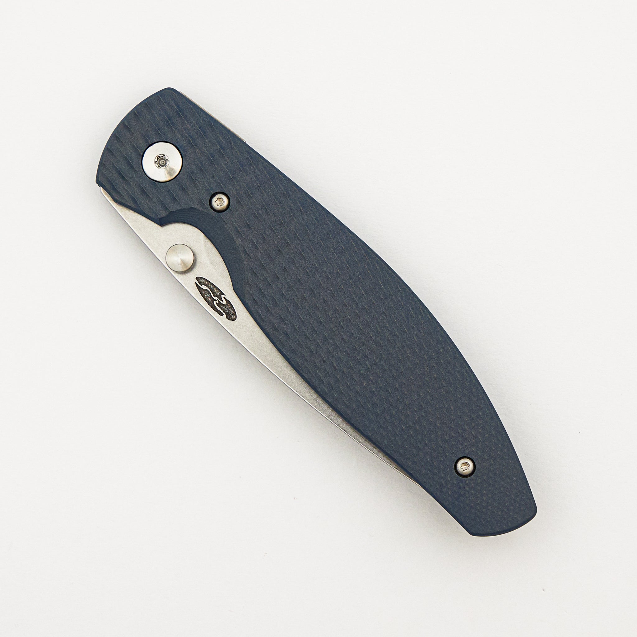 Atom Linerlock - Blue Cerakote Titanium Lizard Skin 3D Handle - MagnaCut Blade
