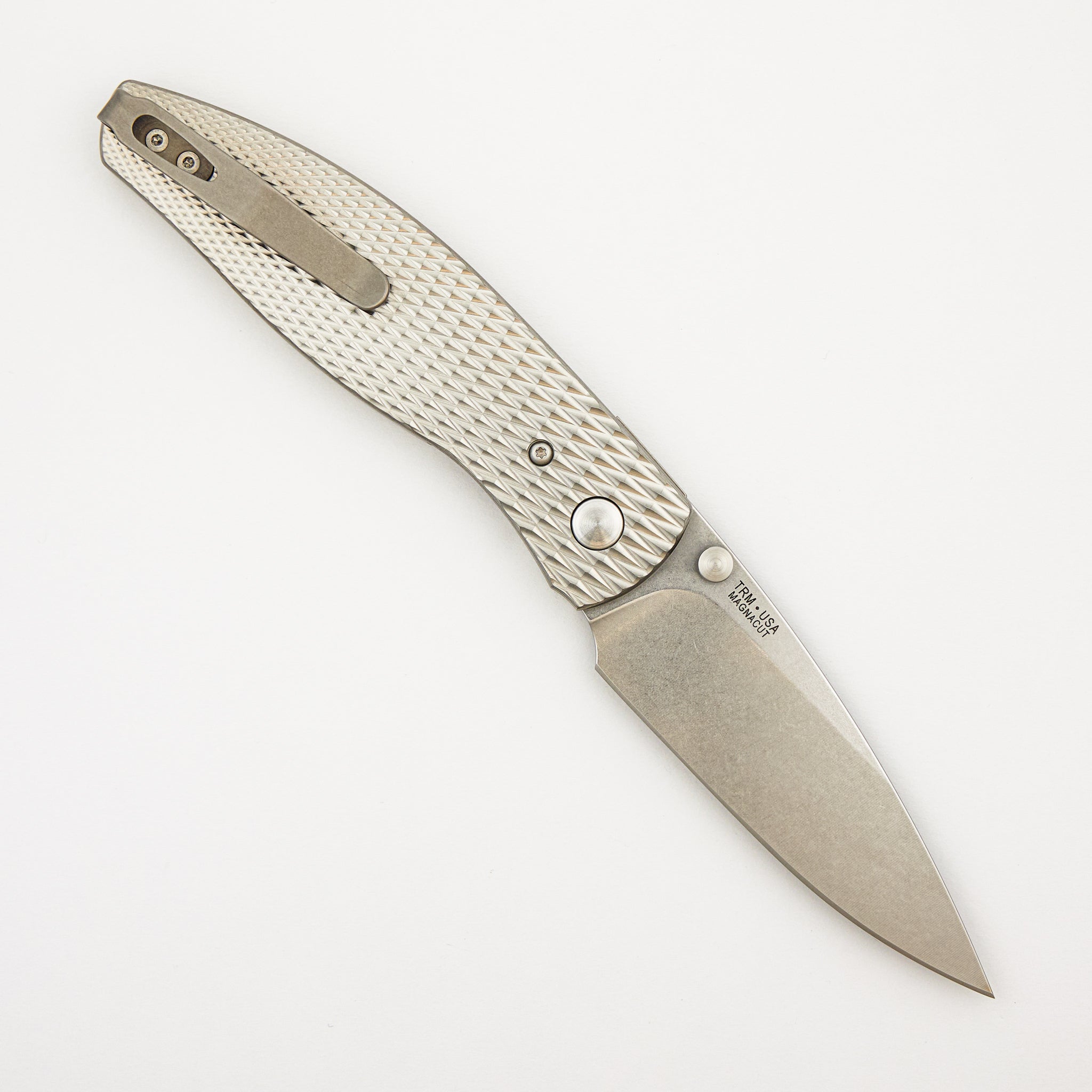 Atom Linerlock - Titanium Lizard Skin Handle - MagnaCut Blade
