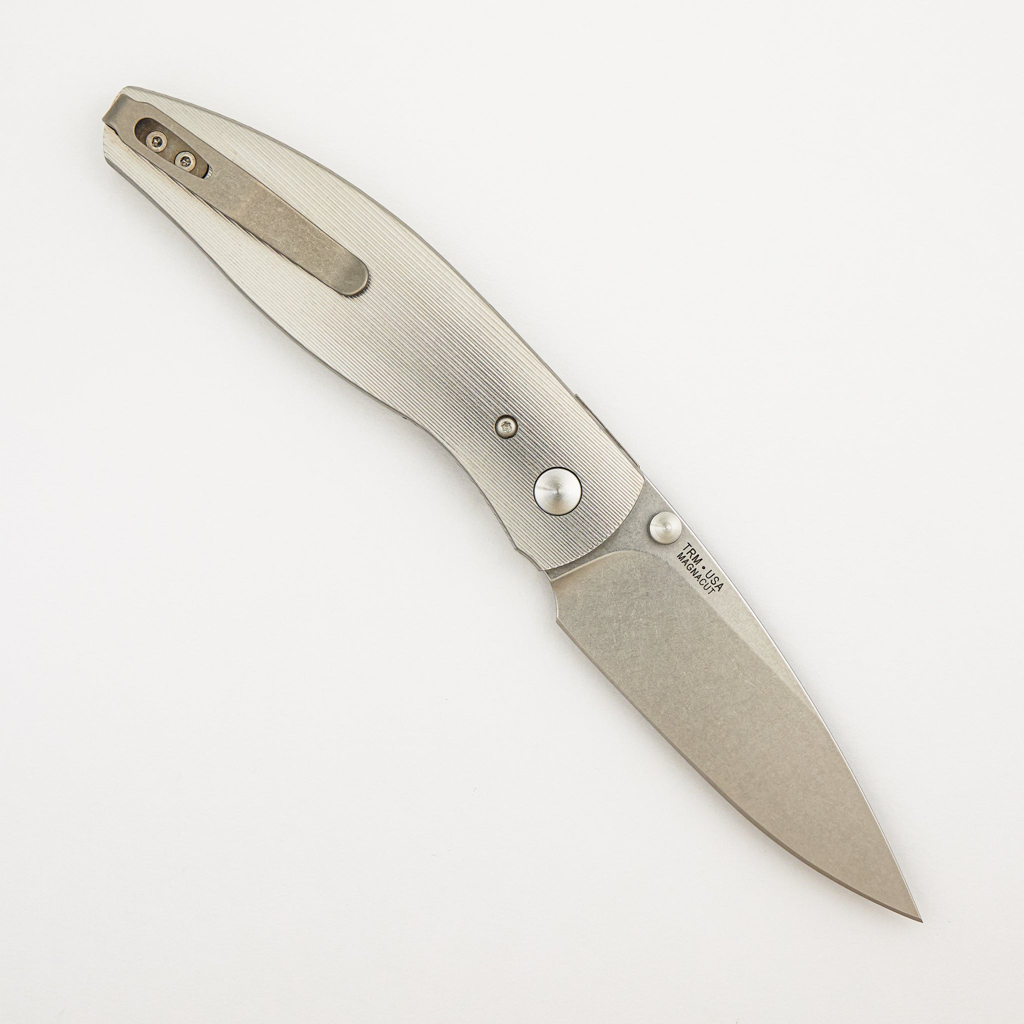 Atom Linerlock - Pinstripe Titanium 3D Handle - MagnaCut Blade
