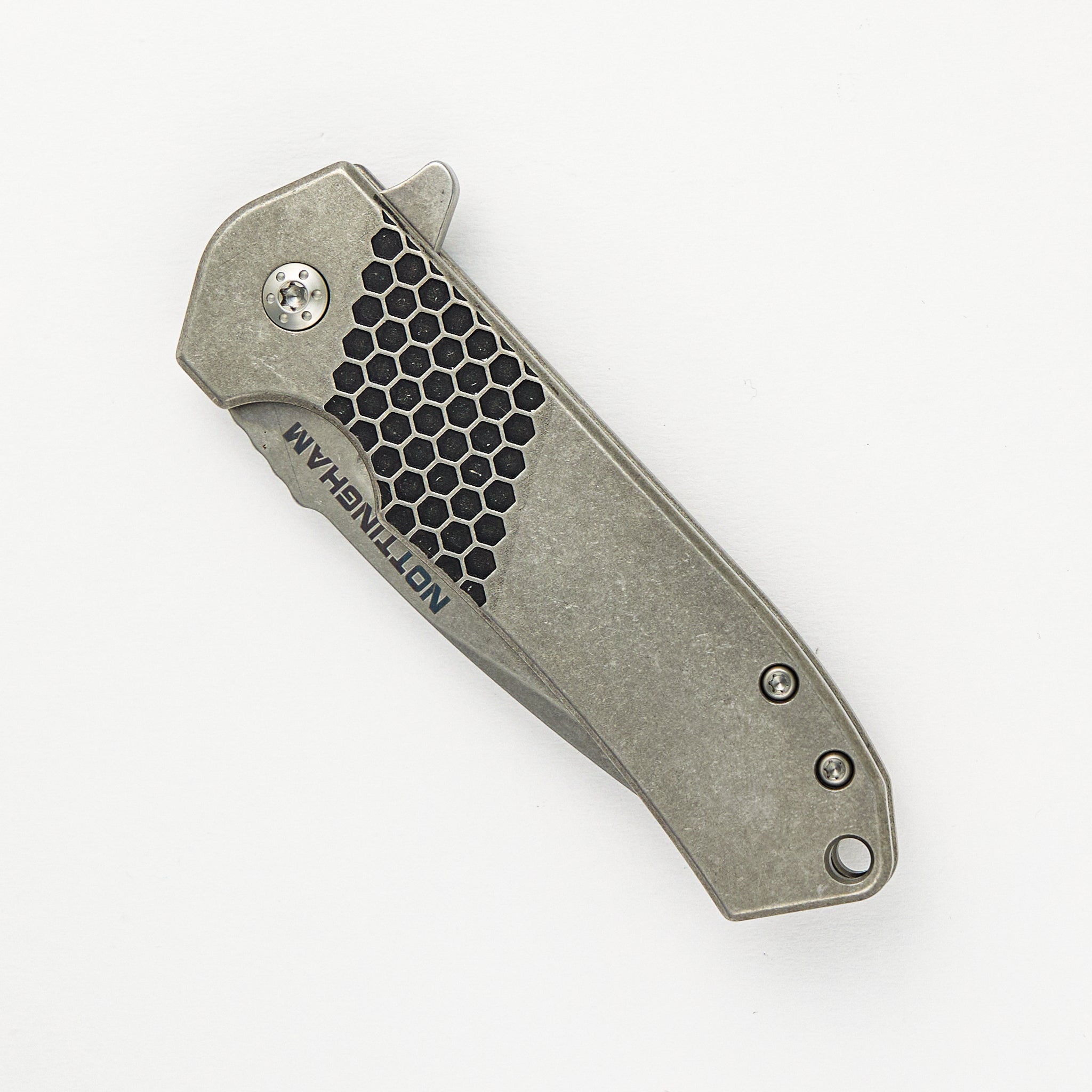 Nottingham Tactical Ultra4 Folder - Titanium Handle - Honey Badger - Blackened Tumbled