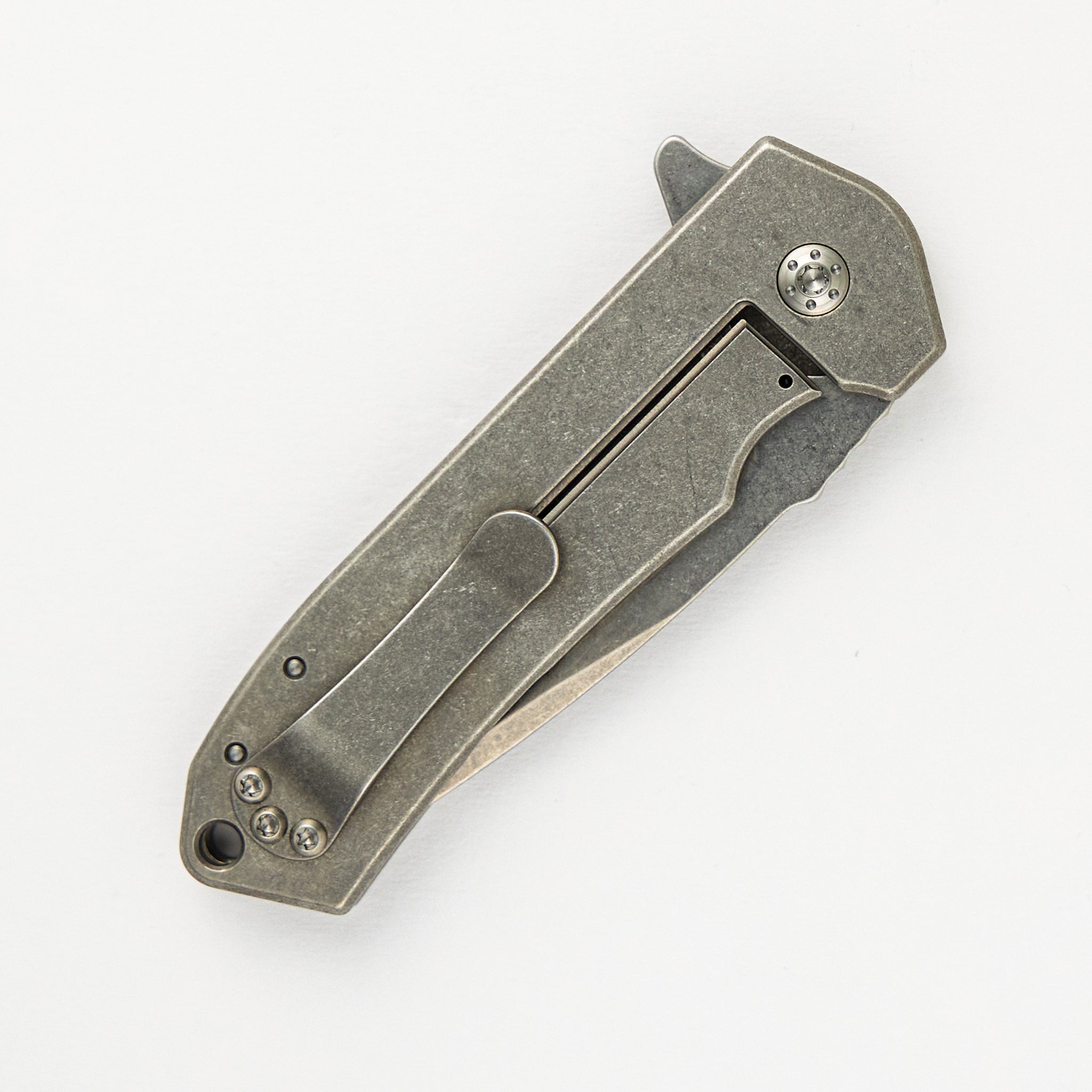 Nottingham Tactical Ultra4 Folder - Titanium Handle - Honey Badger - Tumbled