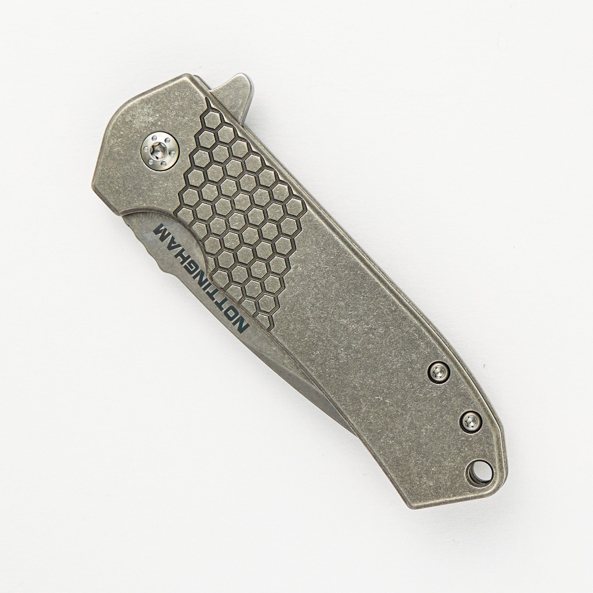 Nottingham Tactical Ultra4 Folder - Titanium Handle - Killer Beez - Tumbled