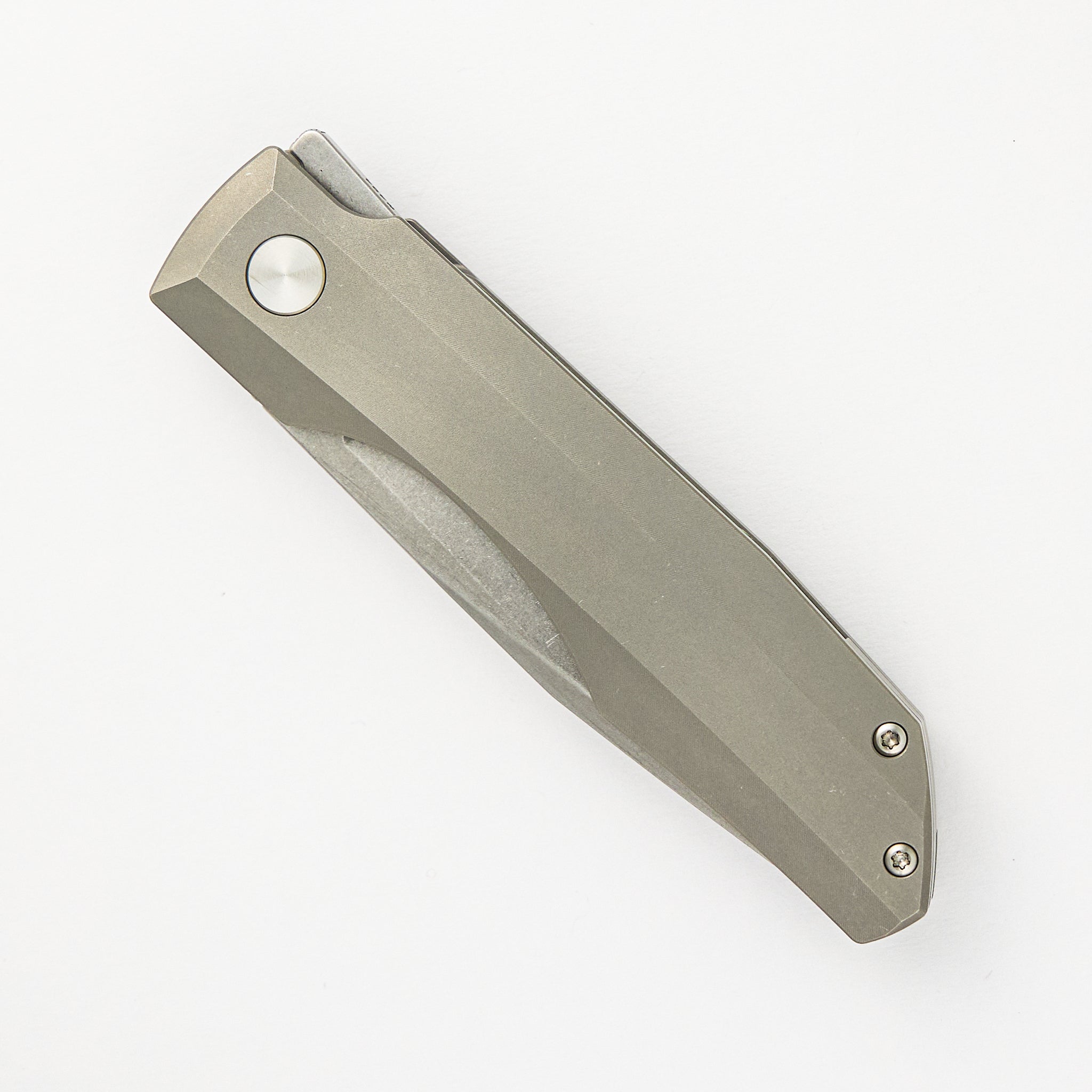 Vero Engineering Impulse Stonewash M390 Tanto Blade Stonewash Titanium Handle Flipper