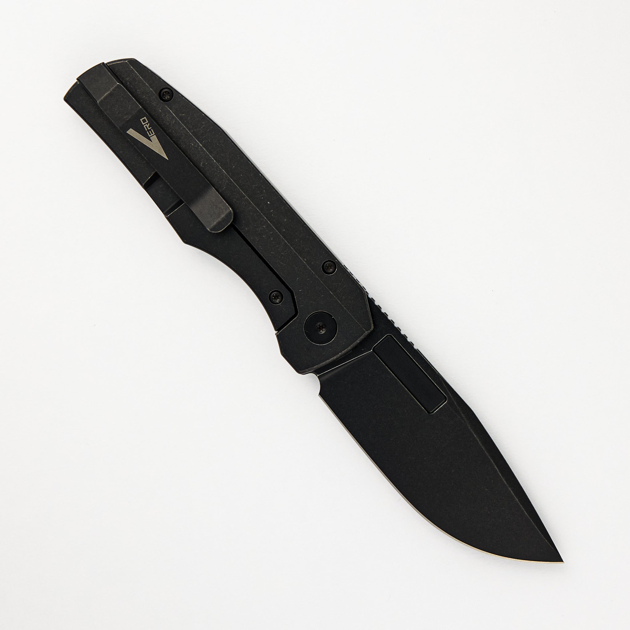 Vero Engineering Nova Blackwash Drop Point CPM Magnacut Blade Blackwash Titanium Handle Frame Lock